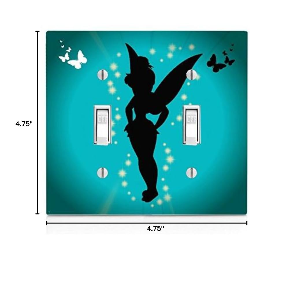Cute Fairy Silhouette Light Switch Cover with Butterflies - Home Decor