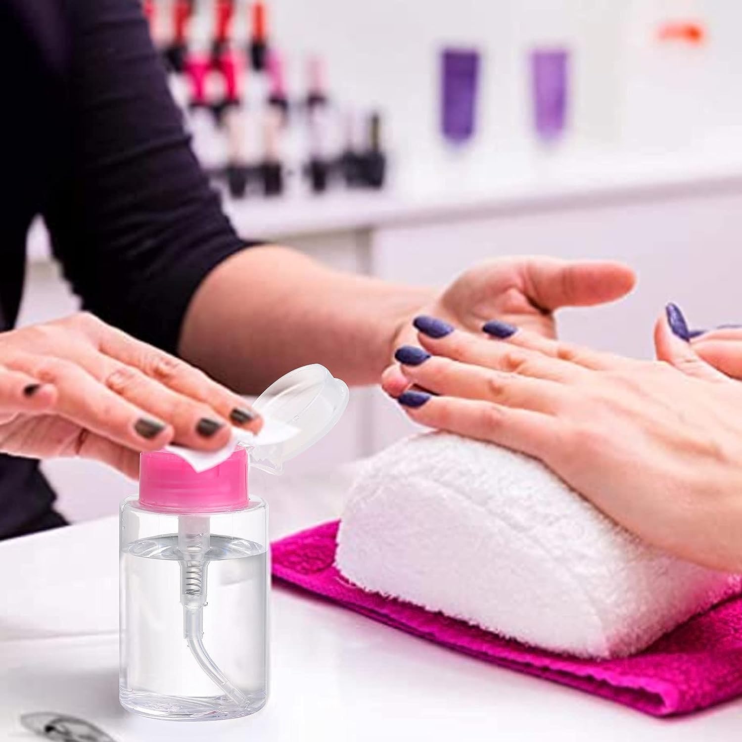 Ayushicreationa 1000-Piece Lint-Free Nail Wipes & Cotton Pads with Push-Down Pump Dispenser - Professional Soak Off Gel & Acrylic Nail Polish Remover Kit for Salon & Home Manicure