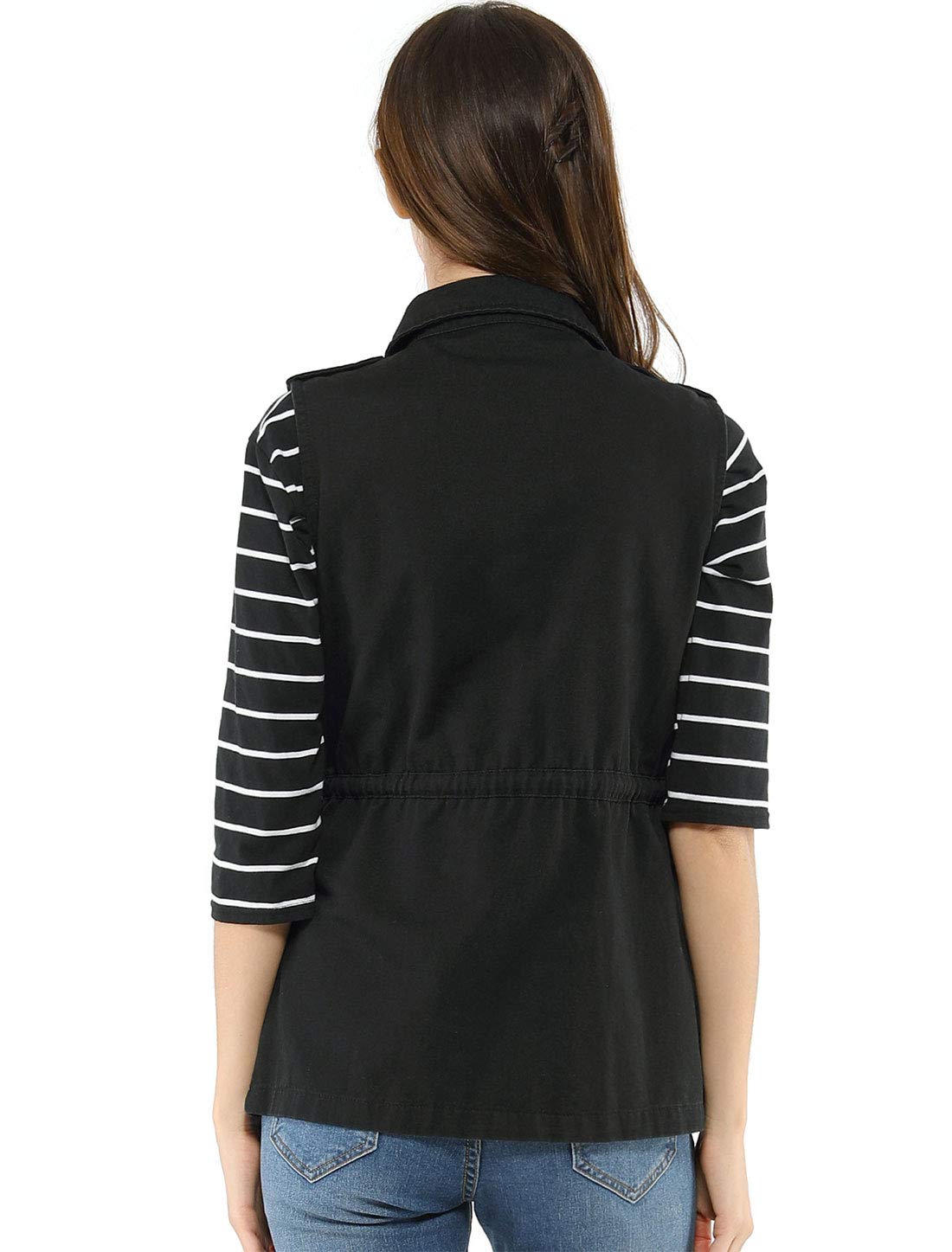 Allegra K Women's Sleeveless Zip-Up Utility Anorak Jacket - Lightweight Cargo Vest for Outdoor Hiking, Travel & Casual Wear