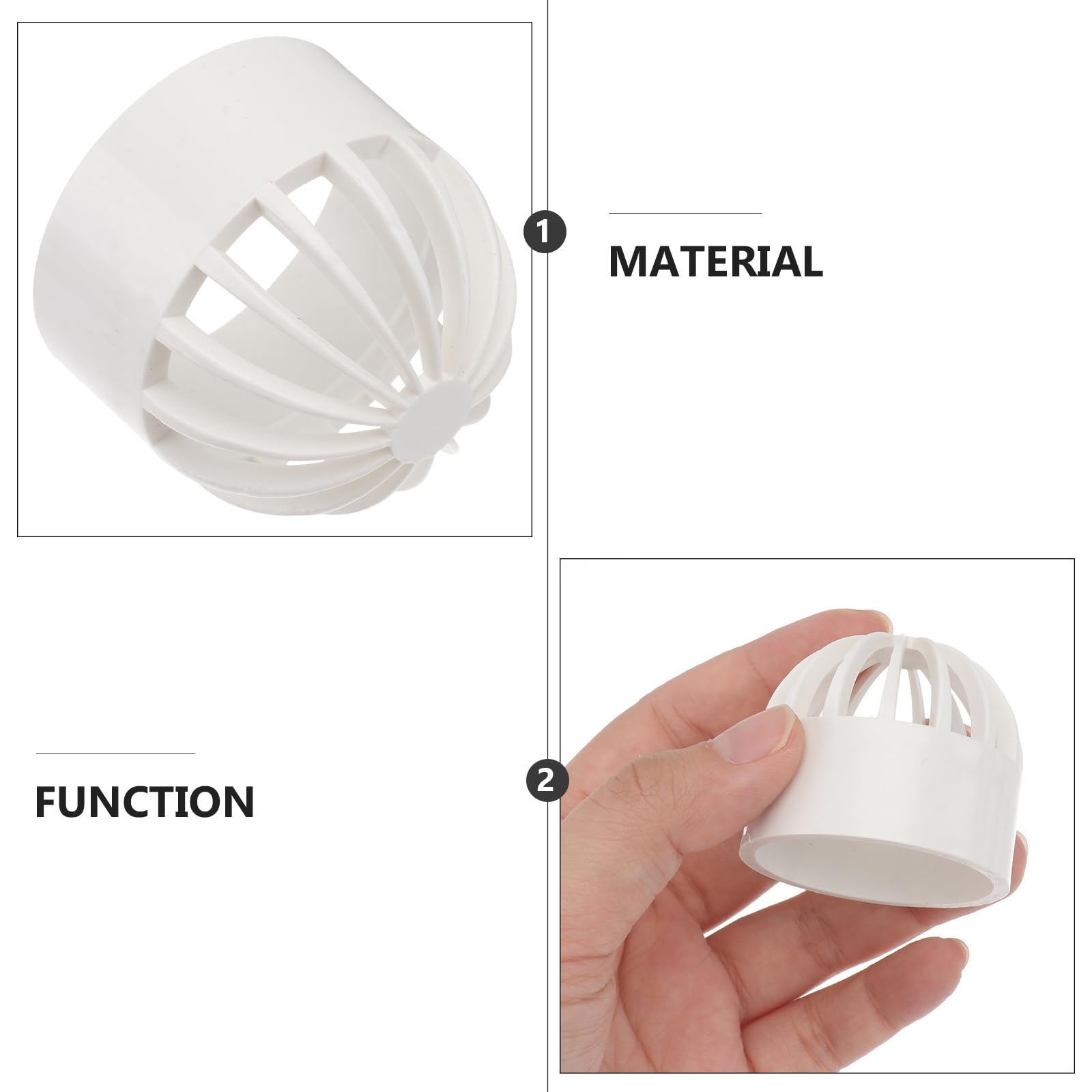 Balacoo 2 Pack Aquarium Fish Tank Guard - 1.8 Inch PVC Breathable Cap & Intake Cover with Permeable Net Strainer for Overflow Protection | Perfect for Freshwater & Saltwater Tanks, Shrimp Breeding, and Planted Aquariums