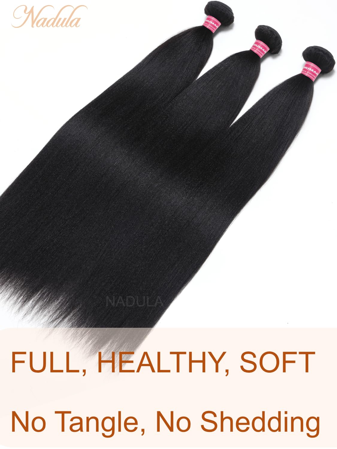 Nadula 12A Yaki Straight 100% Unprocessed Virgin Human Hair Weave - 1 Bundle 8 Inch Natural Color Hair Extensions for Women | Perfect for Protective Styles, Weaves & Everyday Wear