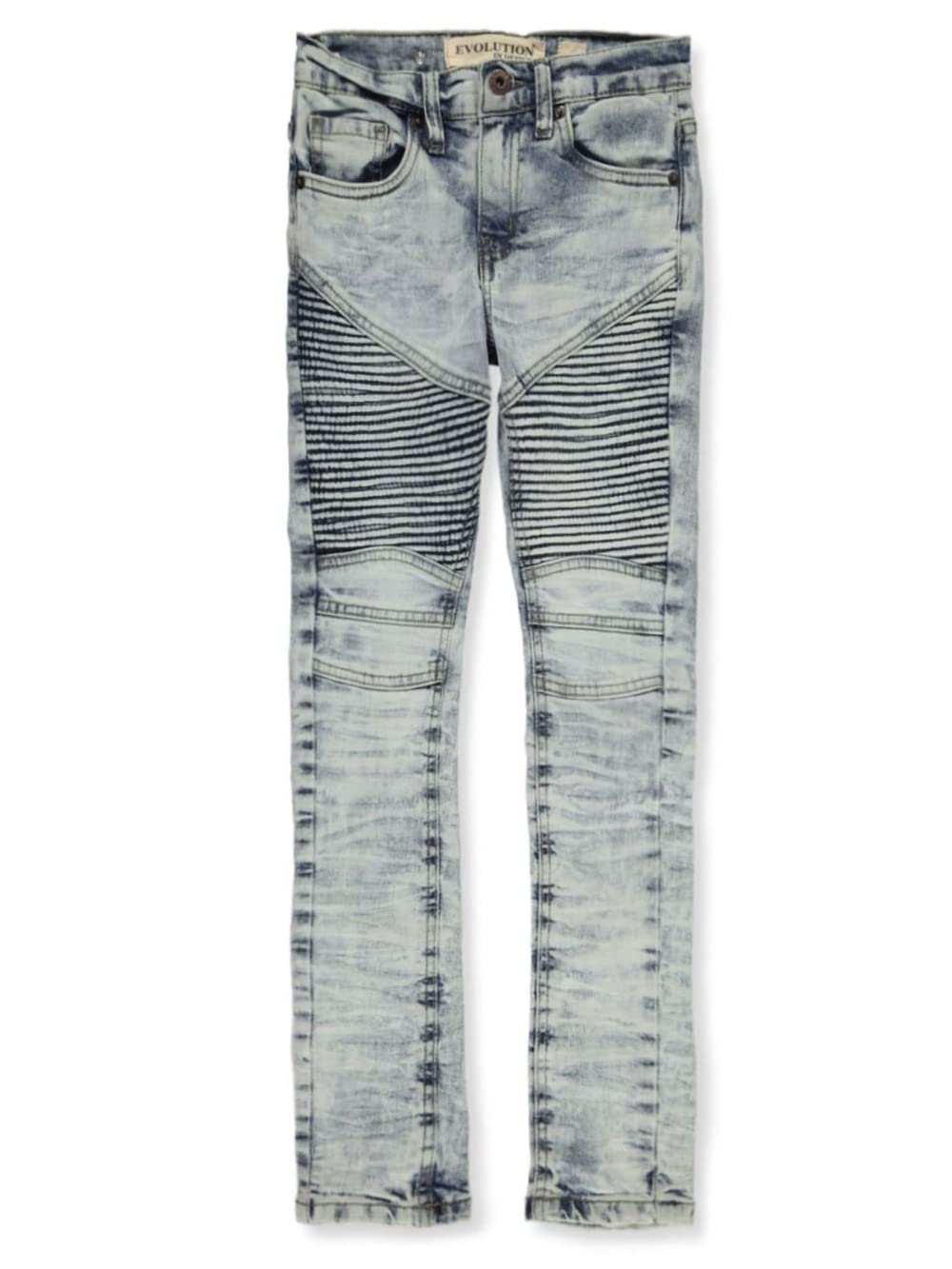 Evolution In Design Boys' Moto Skinny Jeans - Trendy Stretch Denim Pants for Kids | Perfect for School, Playdates & Casual Outings