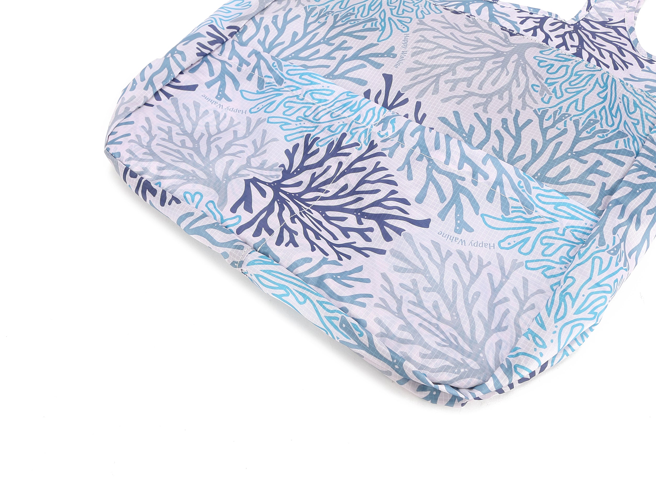 Foldable Reusable Shopping Bag - Jacqueline Coral Blue Tote for Groceries, Beach, Travel & Daily Use | Eco-Friendly & Lightweight