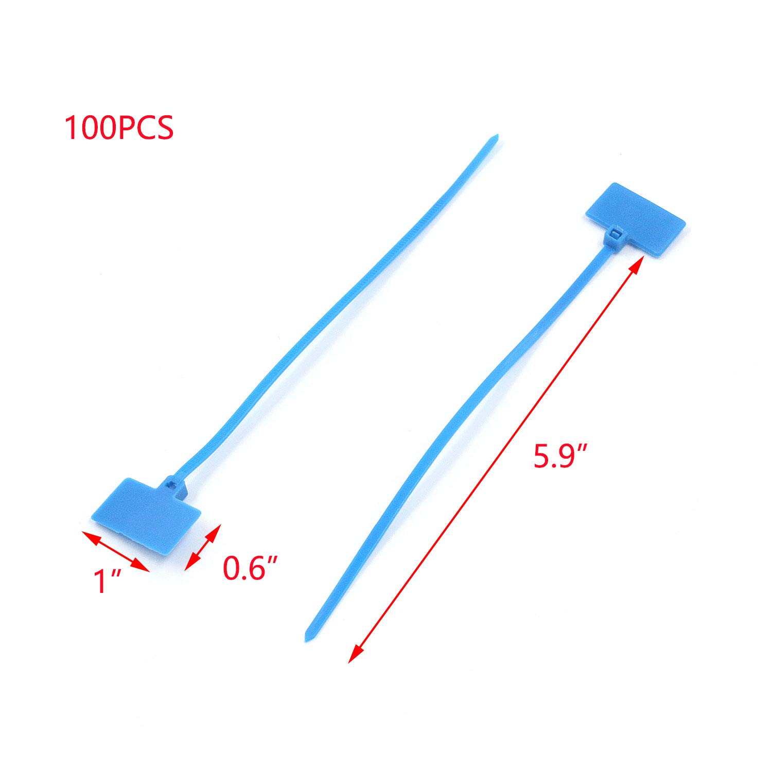 Tulead Blue Nylon Cable Ties - 100 Pack for Wire Management, Cord Organization & Identification | Durable Zip Ties for Home, Office & Industrial Use