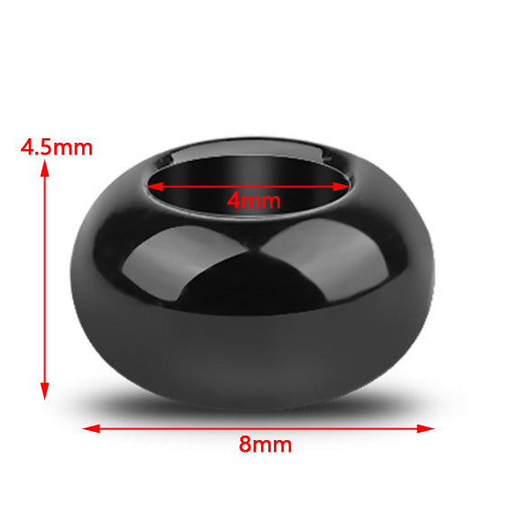 10PCS Aluminum Alloy 4mm Headphone Cable Splitter - Durable Black Slider for Audio Cables | Perfect for DJ Equipment, Studio Headphones & Travel Organizers
