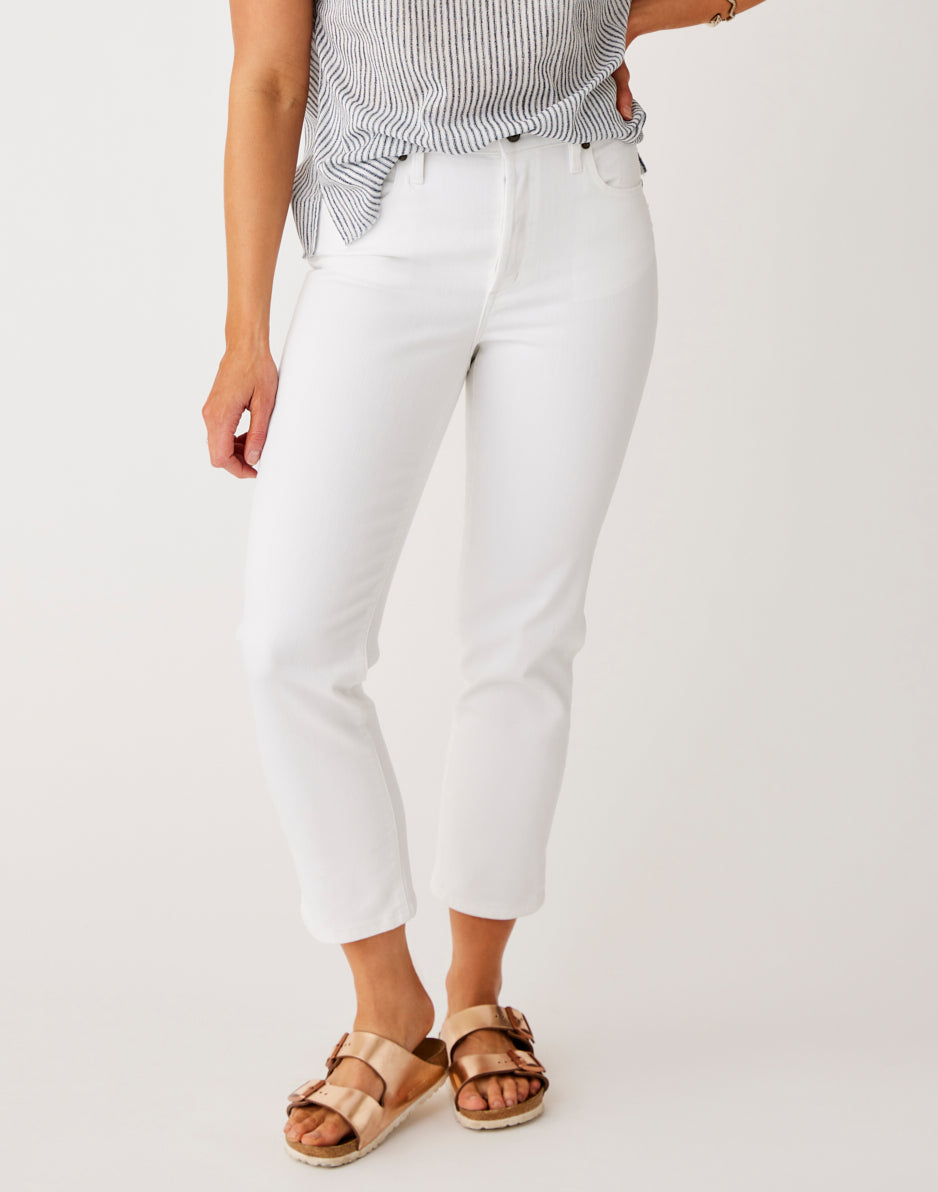 Brady Straight Leg Jeans for Women - Classic White Denim Pants for Casual & Office Wear | Comfortable & Stylish Everyday Outfit