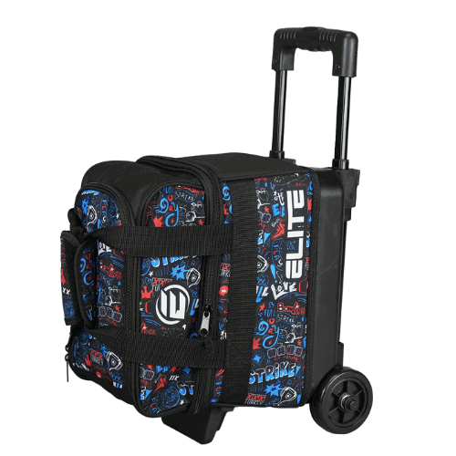 ELITE Basic Single Roller Bowling Bag for Men & Women - Durable Graffiti Design Bowling Ball Carrier - Perfect for League Play, Tournaments & Practice Sessions