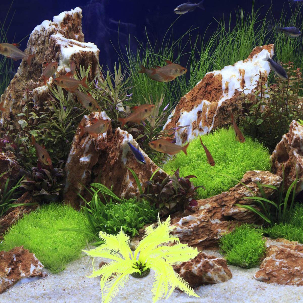 Christmas Ornament Decorations - Yellow Ocean Theme Artificial Coral for Aquarium & Fish Tank | Perfect for Holiday Home Decor and Underwater Scenes