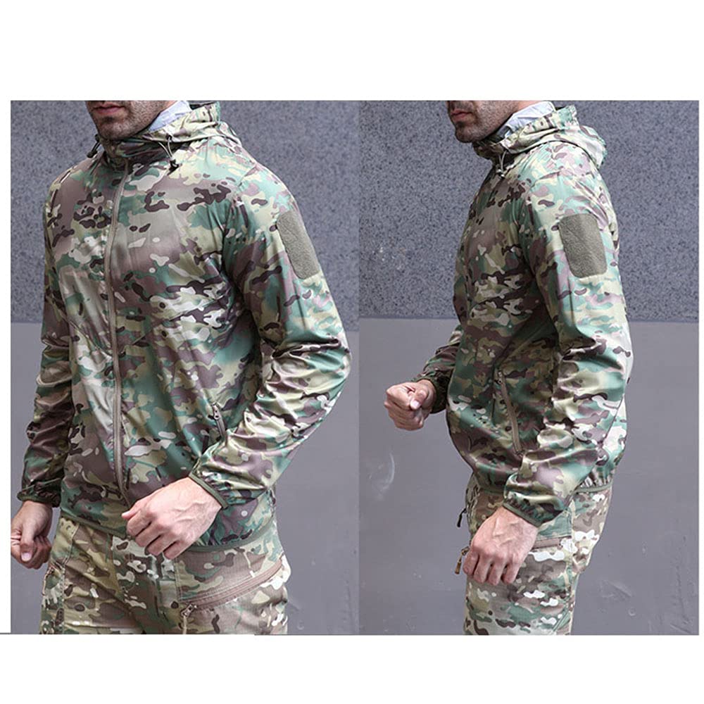 Lightweight Camouflage Windbreaker Jacket for Outdoor Sports & Hunting - Water-Resistant & Breathable for Hiking, Camping & Adventure