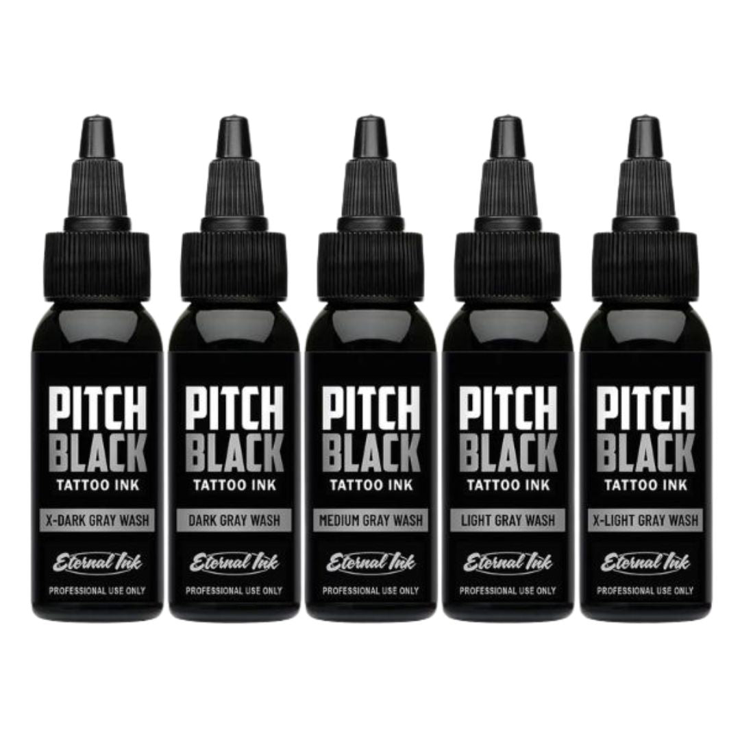 Eternal Pitch Black Gray Wash Set - Premium Hair Dye Kit for Dark Gray & Black Hair - Perfect for Salon & At-Home Hair Coloring