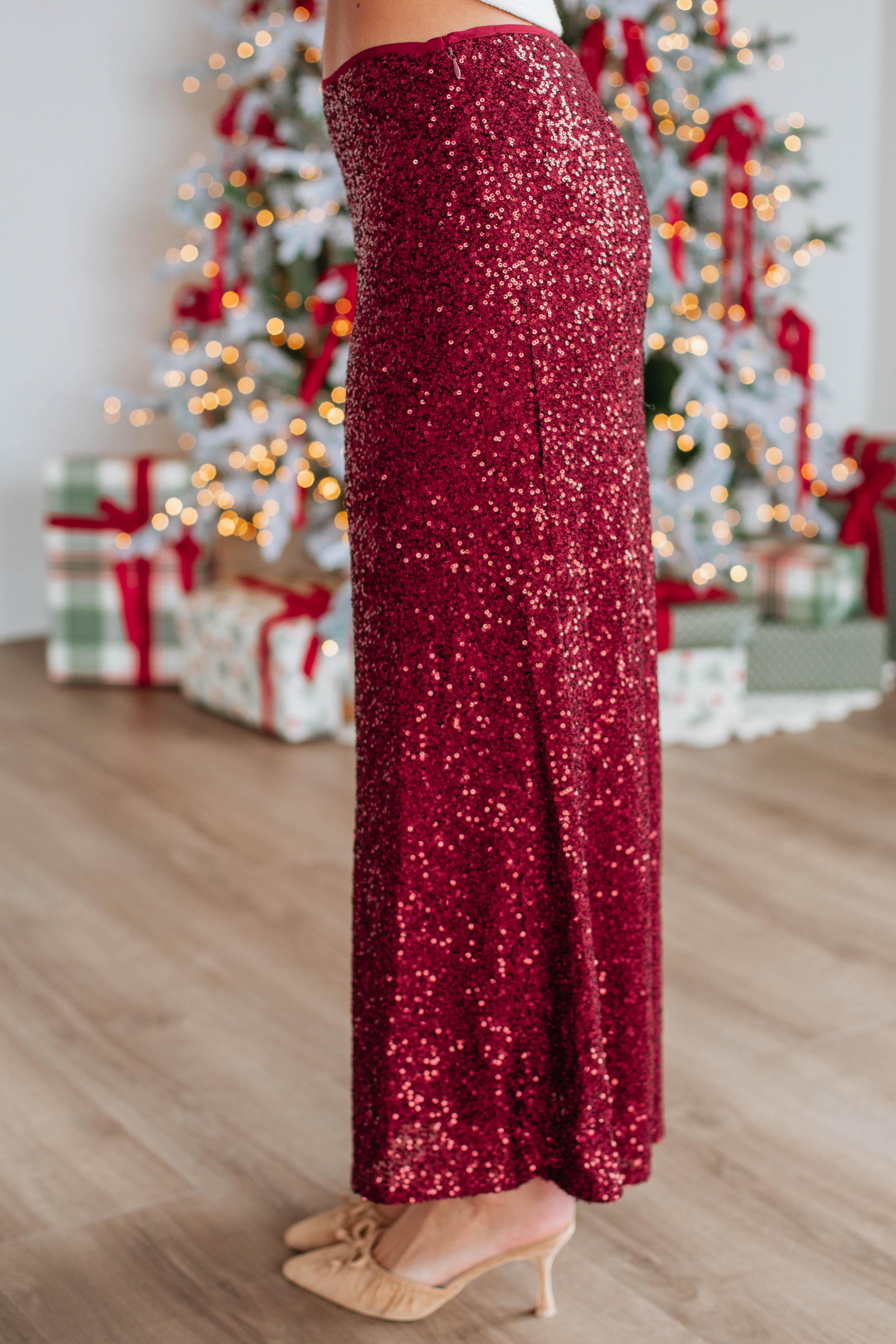 Azley Sequin Skirt for Women - Sparkly Party Skirt with High Waist & Flared Hem - Perfect for Christmas, NYE, and Special Occasions