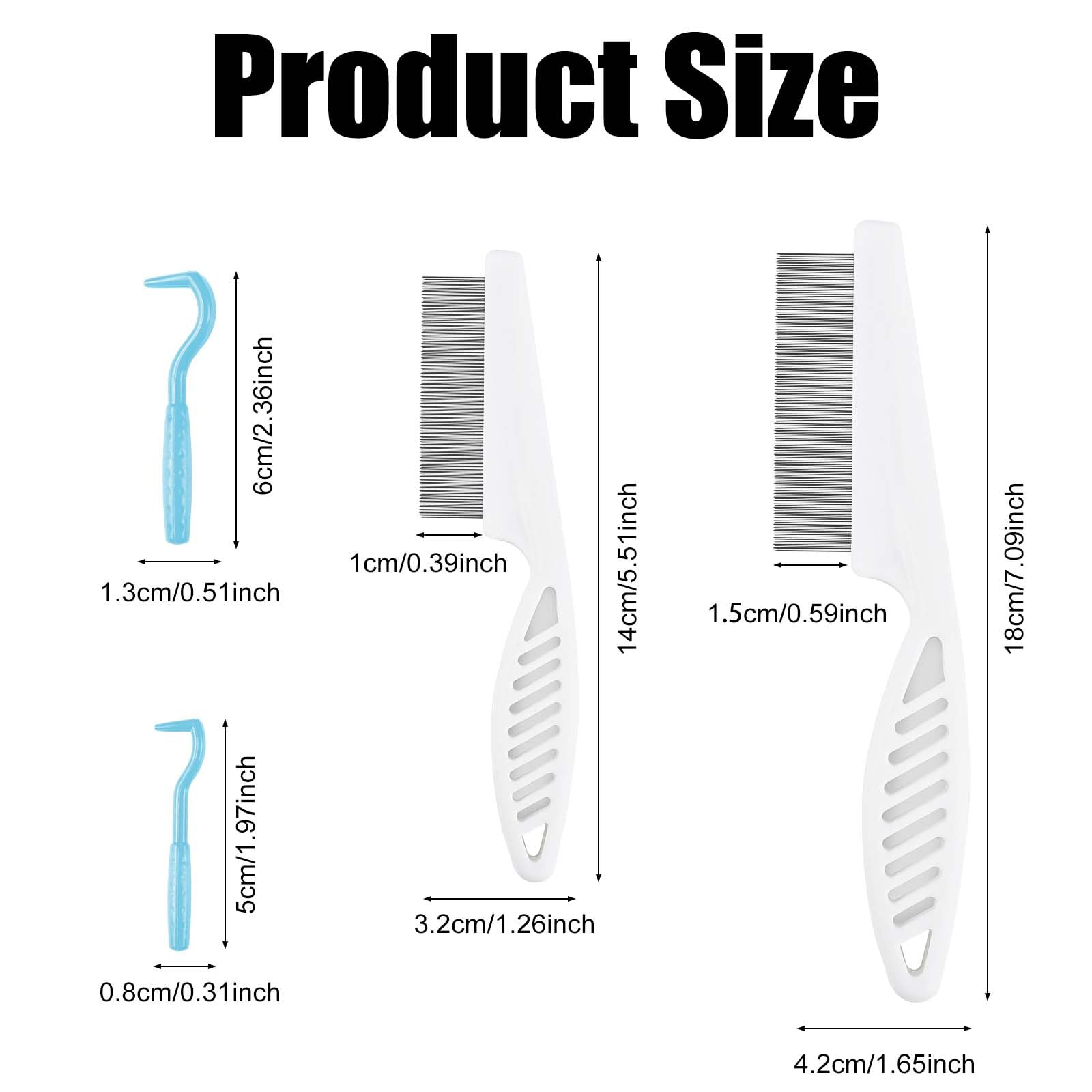2-Pack Pet Grooming Combs & Tick Removal Tools - Fine Tooth Flea Comb for Cats & Dogs, Stainless Steel Teeth for Tear Stain & Hair Removal | Perfect for Home Grooming & Professional Pet Care