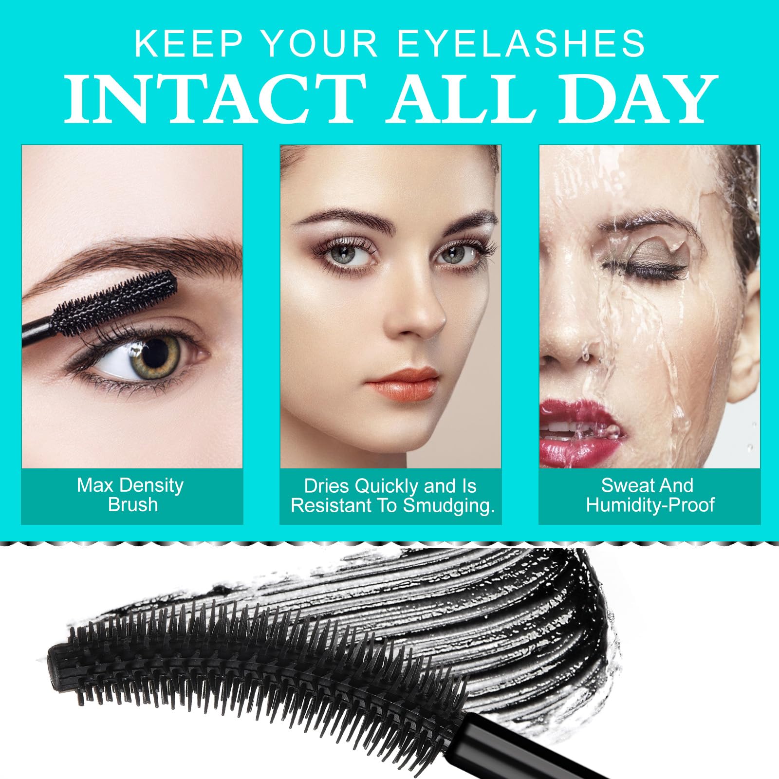 2024 New Premium False Lash Effect Mascara - Waterproof & Smudge-proof Liquid Extensions for Natural Lengthening & Thickening Lashes (2PCS) | Long-lasting All Day Wear for Parties, Weddings & Everyday Glam
