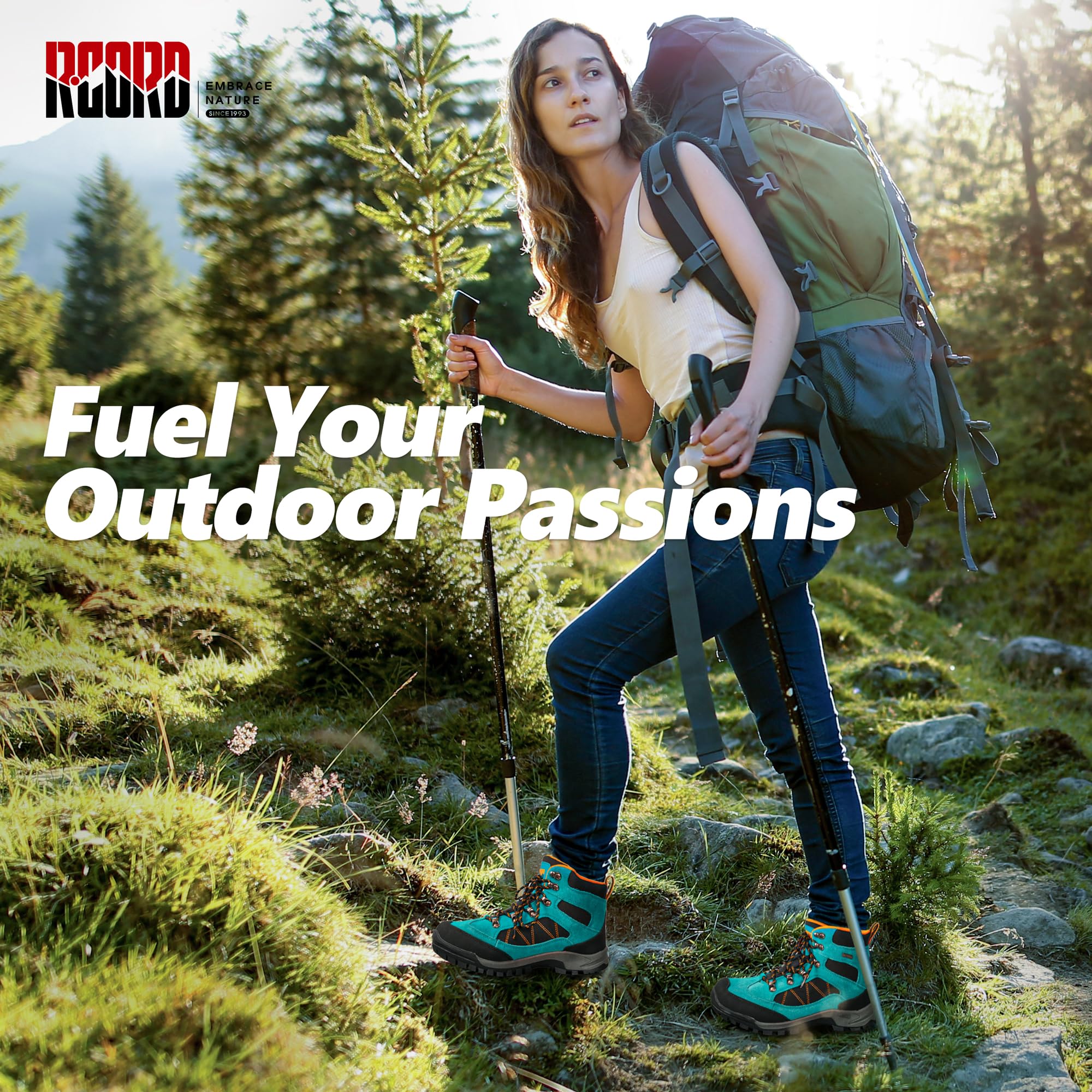 Waterproof Women's Hiking Boots - Lightweight Outdoor Trekking Shoes for Camping, Trail Walking & Mountain Adventures | Non-Slip Comfortable Ankle Support