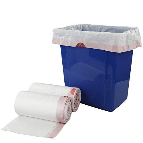 8 Gallon Drawstring Trash Bags - 120 Count Heavy Duty Kitchen Garbage Bags for Home, Office & Outdoor Use - White Leakproof Waste Disposal Bags