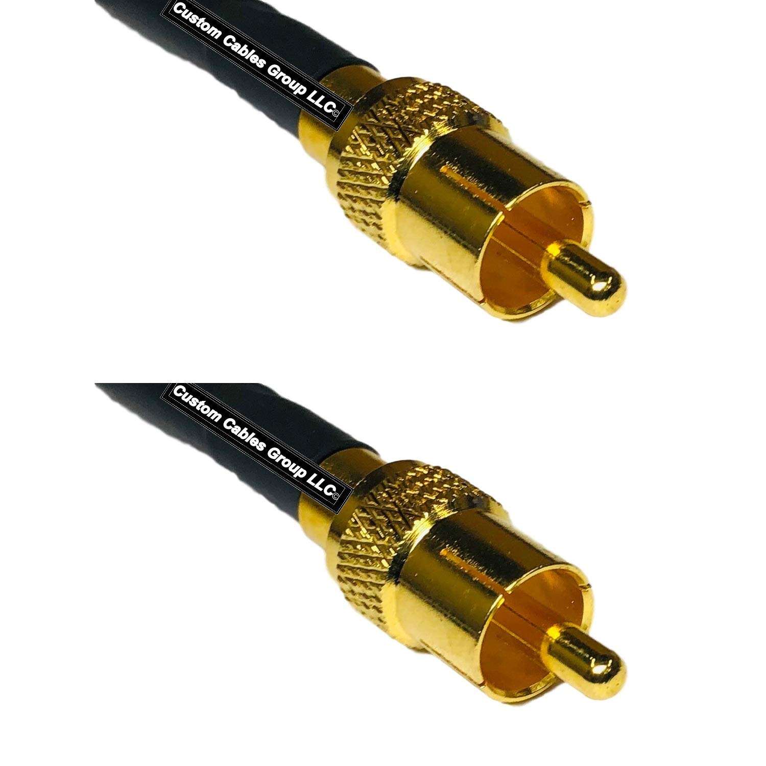 25 Feet RG58 RCA Male to RCA Male RF Pigtail Coaxial Cable - High-Quality Audio Video Signal Transmission for Home Theater, Car Audio & CCTV Systems