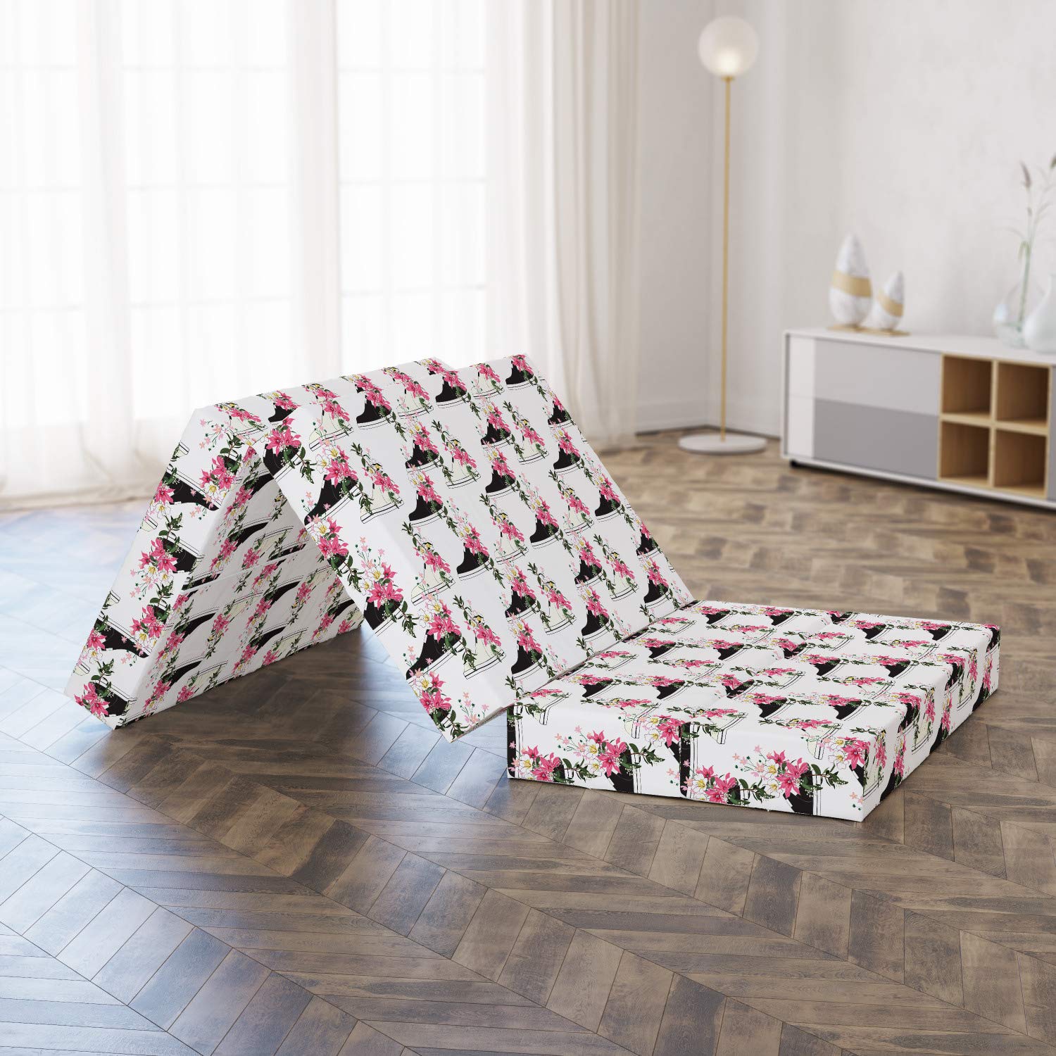 Ambesonne Floral Foldable Mattress - 74.8