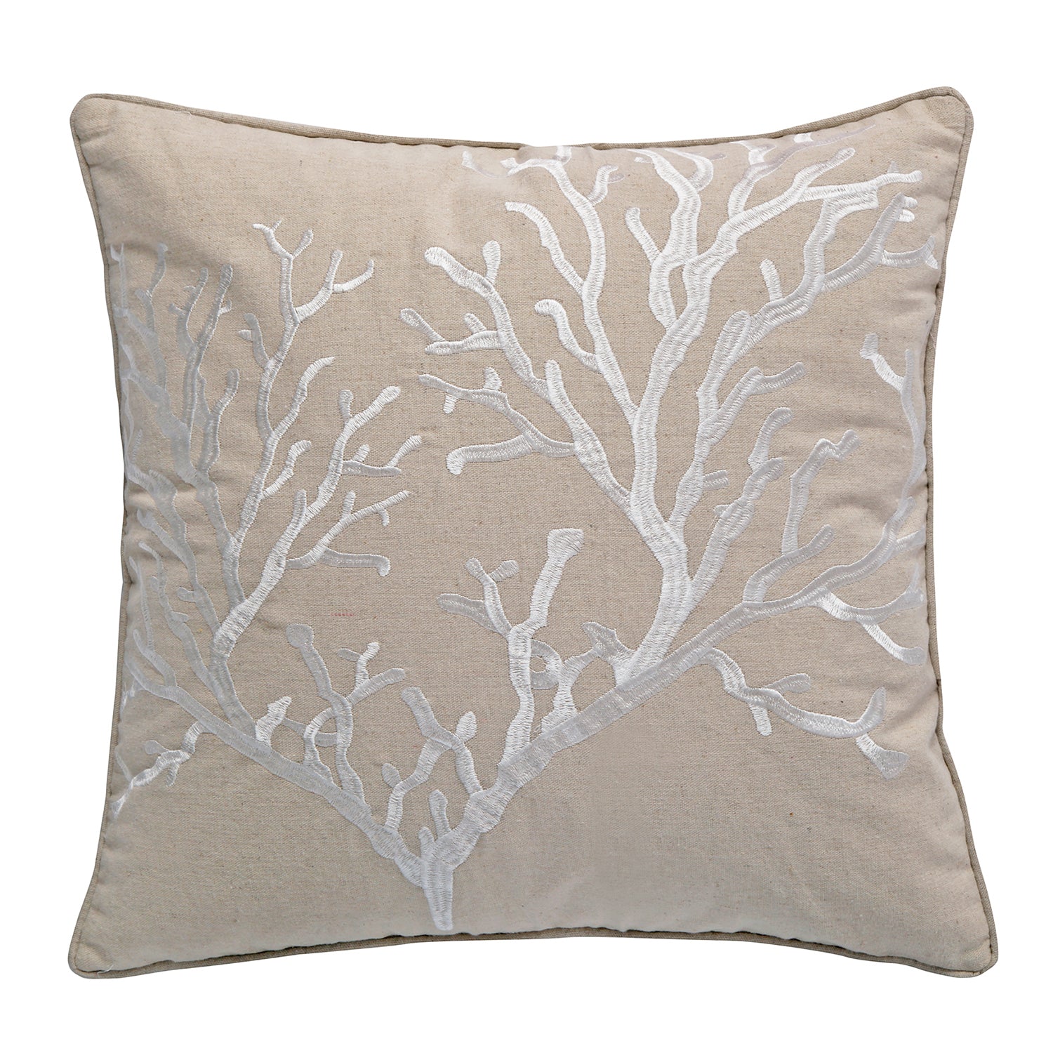Bahamas Coral Taupe Pillow - Soft Decorative Throw Cushion for Sofa, Bed & Home Decor - Coastal Beach Style Living Room & Bedroom Accent Pillow