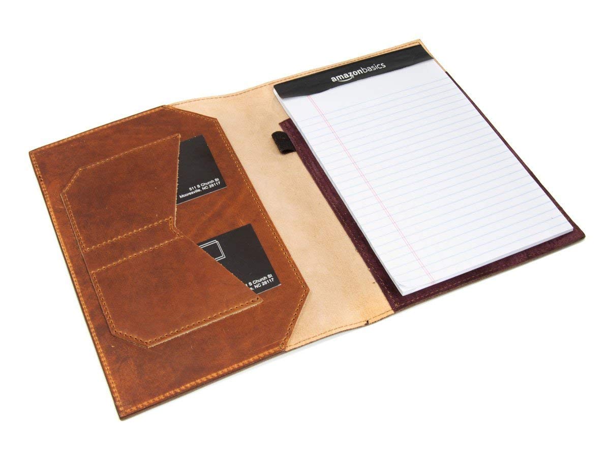 Premium Horween Dublin Leather Cover for Staples Notepads - Natural Full-Grain Leather Notebook Protector | Perfect for Office, Journaling & Business Meetings