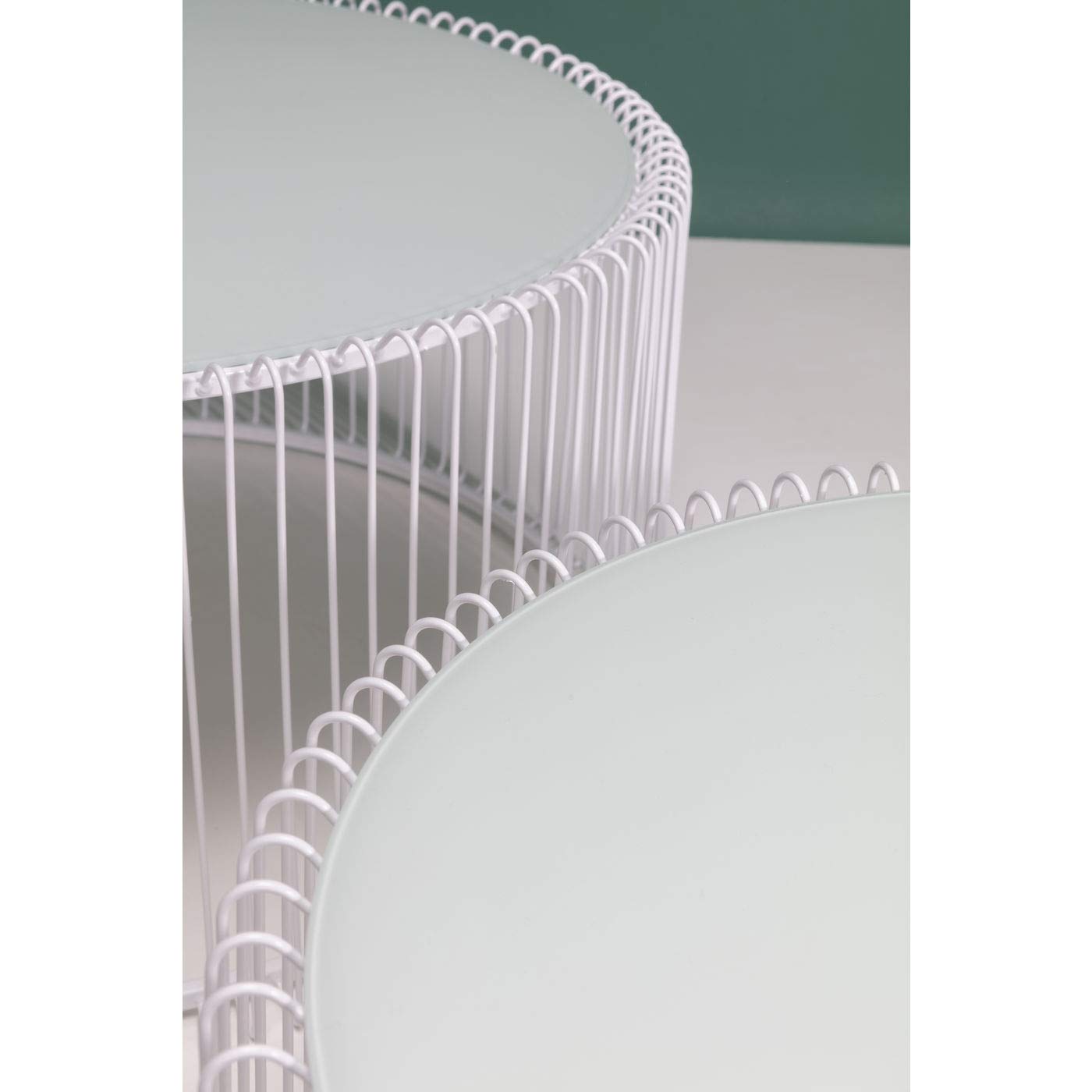 Modern White Glass Coffee Table with Steel Frame - 33.5