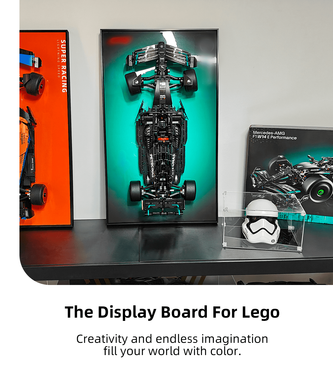 Lego Technic™ Mercedes AMG F1 W14 E Performance (42171) Wall Display Frame - Premium Acrylic Showcase for Collectible Model Cars - Perfect for Home, Office, or Gift Room Decor