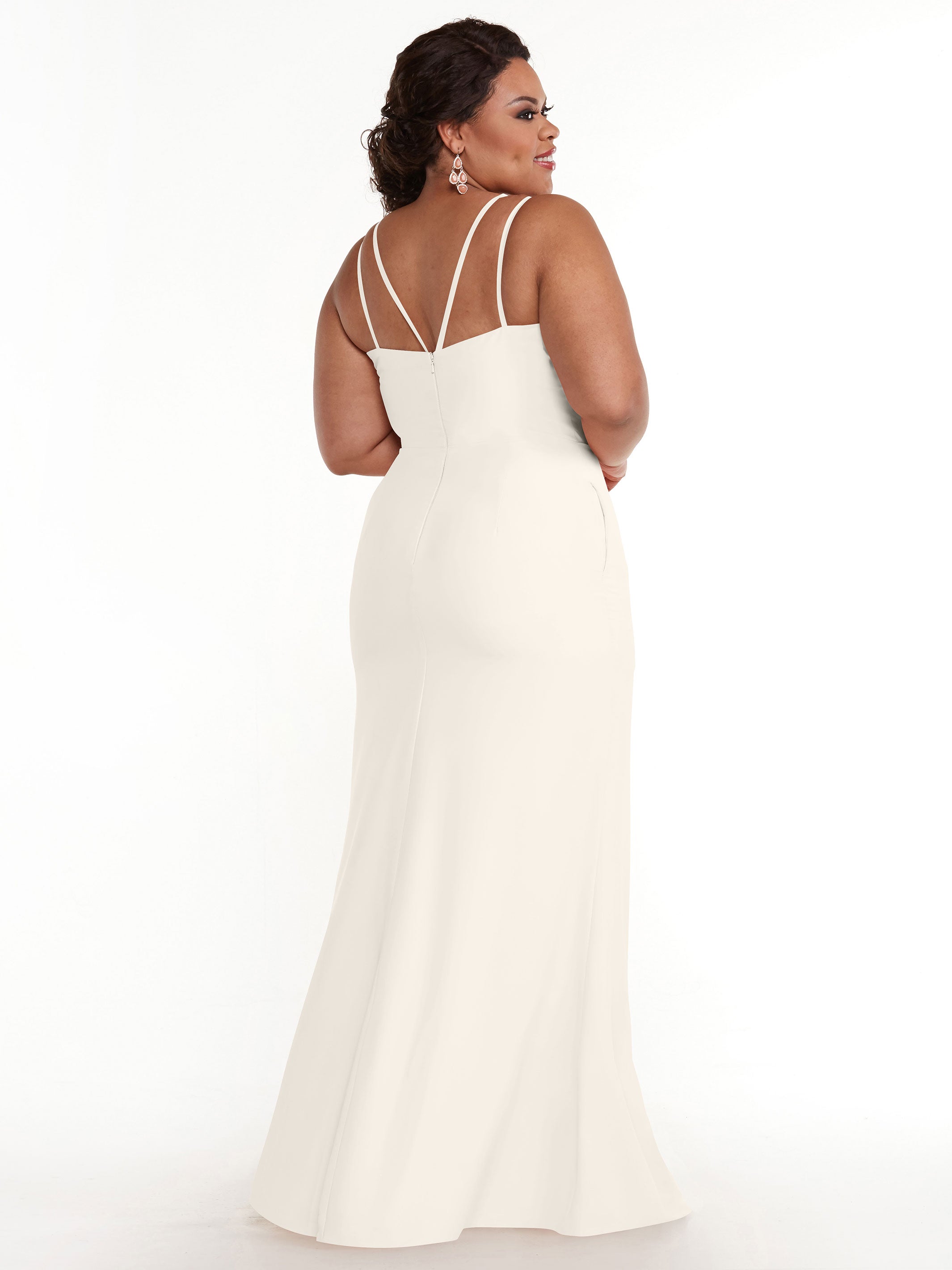 Elegant 83030 Sheath Stretch Chiffon Bridesmaid Dress with Bateau Neckline & Thigh Slit - Perfect for Weddings, Formal Events & Special Occasions