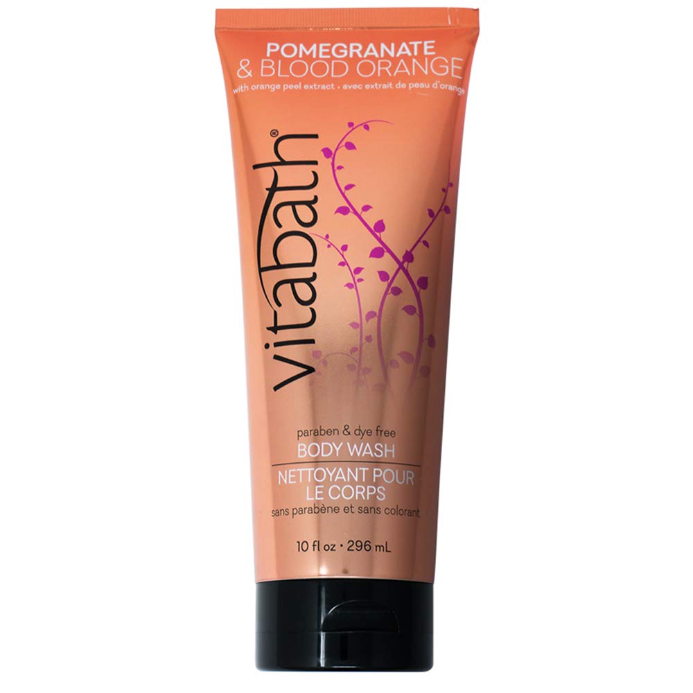 Vitabath Pomegranate & Blood Orange Moisturizing Body Wash - Infused with Hibiscus Flowers, Cruelty-Free & Paraben-Free - Hydrating Shower Gel for Dry Skin - Perfect for Daily Bath & Spa Relaxation (10 oz)