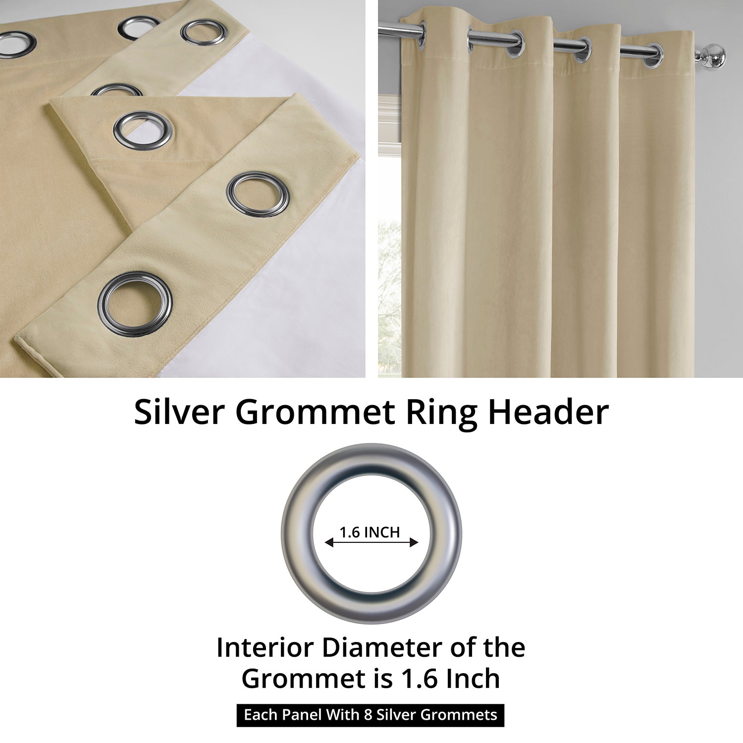 Blackout Curtains with Grommet Top - Signature Velvet Fabric for Light Blocking & Noise Reduction - Perfect for Bedroom, Living Room & Home Theater
