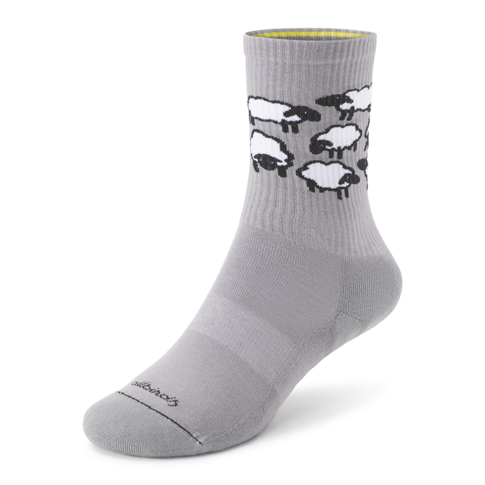 Anytime Crew Socks - Medium Grey/Blizzard (Natural Black) - Soft Sheep Wool Socks for Men & Women - Perfect for Hiking, Running & Everyday Comfort