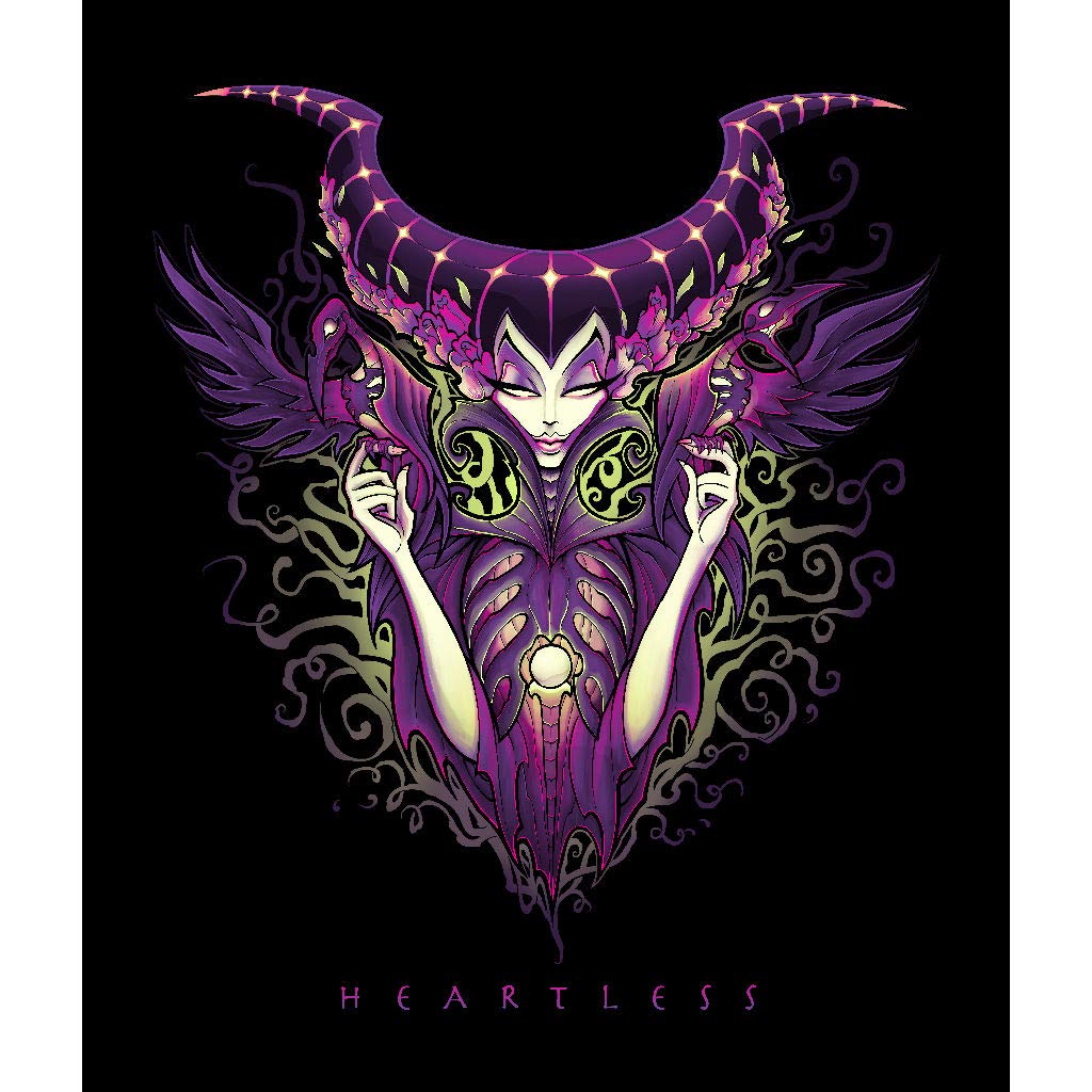 Jehsee Maleficent Sleeping Beauty Heartless Fine Art Print Poster - Premium Framed Wall Decor for Home, Office & Gifts - Disney Villain Gothic Artwork