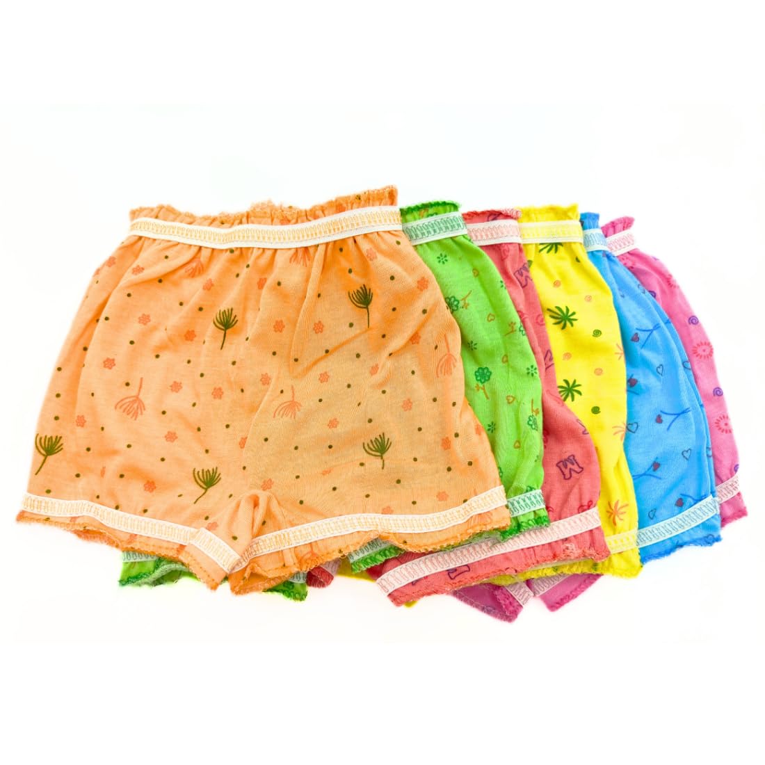 KIDZILO Baby Bloomers for Boys & Girls - 6 Pack Soft Cotton Unisex Underwear | Cute Allover Print Shorts for Toddlers & Infants | Perfect for Playtime, Diaper Cover & Everyday Comfort