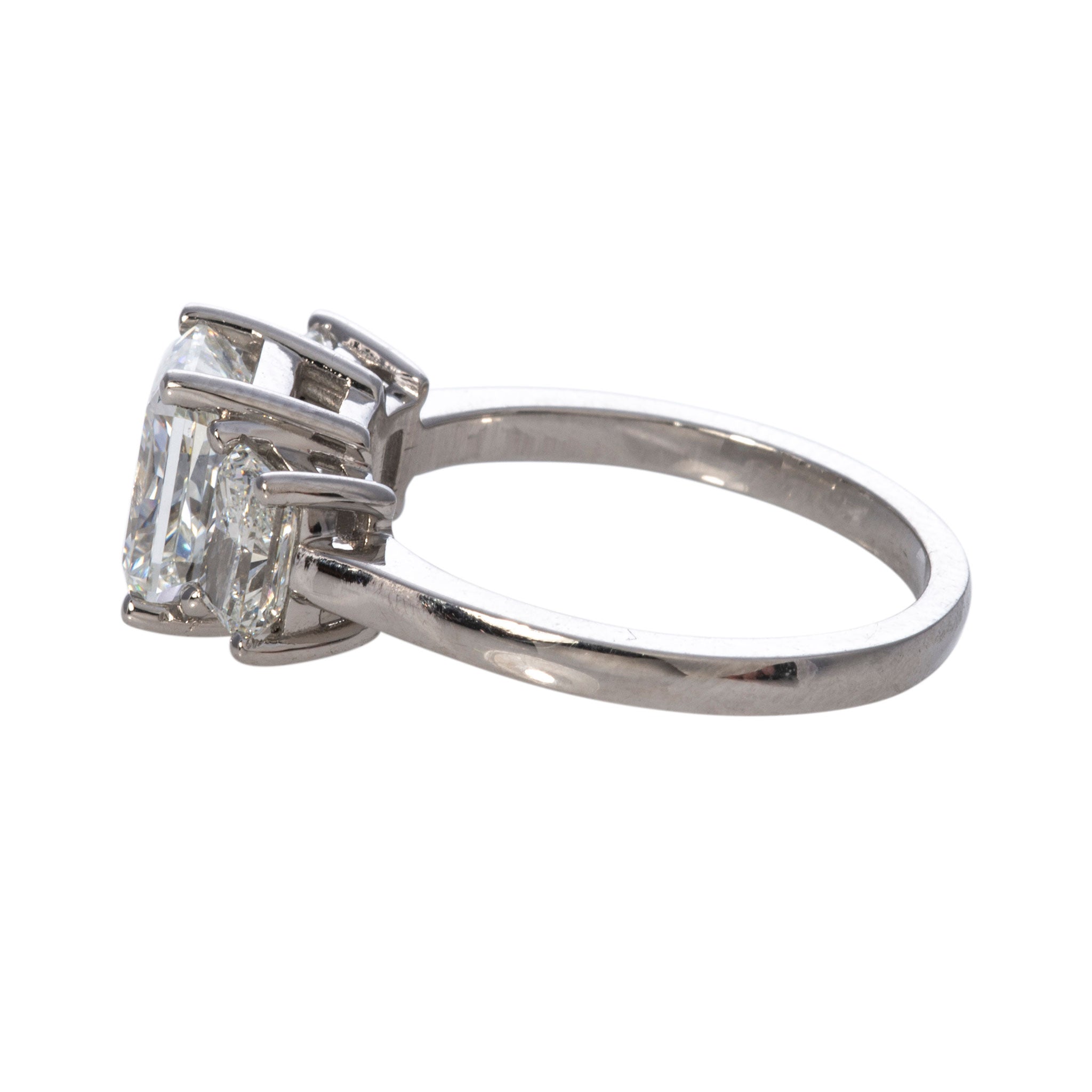 3ctw Radiant Cut Diamond Three Stone Platinum Engagement Ring for Women - Perfect for Proposals, Anniversaries & Special Occasions