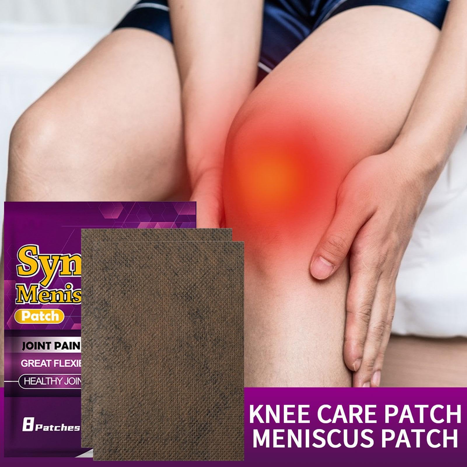 Natural Heat Therapy Knee Patches - 8 Pack Adhesive Self-Heating Knee Pain Relief Patches for Women & Men, Meniscus Support, Back Pain Relief - Perfect for Arthritis, Joint Pain & Post-Workout Recovery