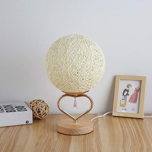 Vintage Wrought Iron Desk Lamp with Wood Base - Warm White Bedside Light for Bedroom, Reading, Kids Room & Office - E27 Socket Mood Lighting for Camping, Valentine's Gift & Home Decor
