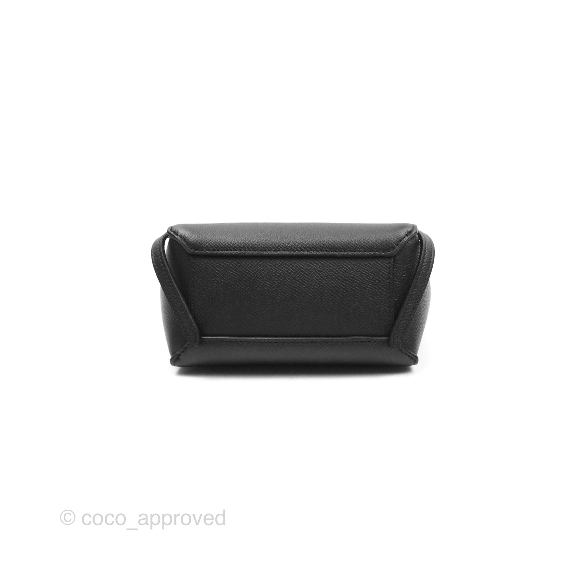 Celine Pico Belt Bag in Black Grained Calfskin with Gold Hardware | Luxury Crossbody Bag for Women | Perfect for Everyday Use, Travel & Special Occasions