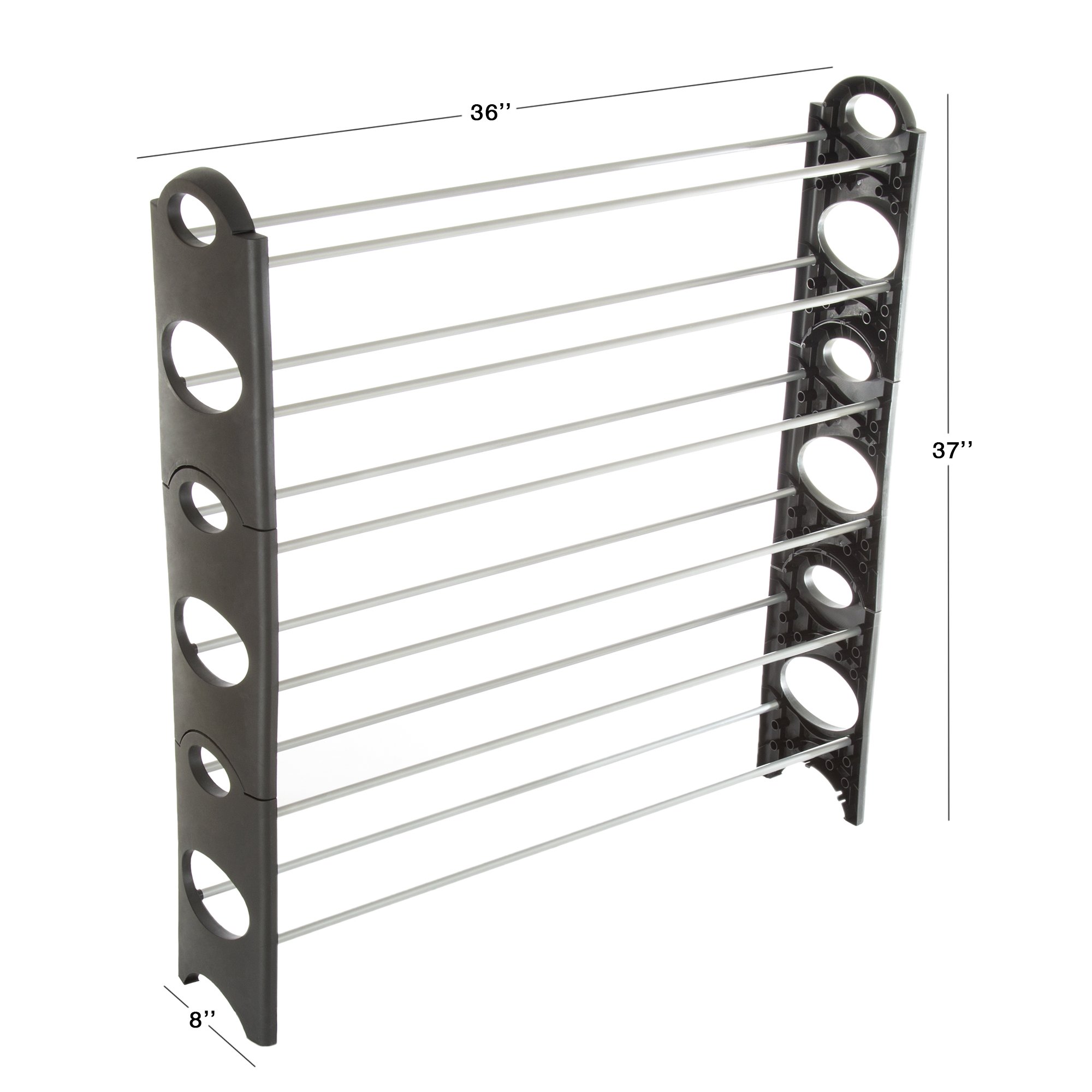 6-Tier Stackable Shoe Rack Organizer - Holds 24 Pairs of Sneakers, Heels & Boots - Space Saving Shoe Shelf for Closet, Entryway, Bathroom - Perfect for Small Apartments & Dorm Rooms