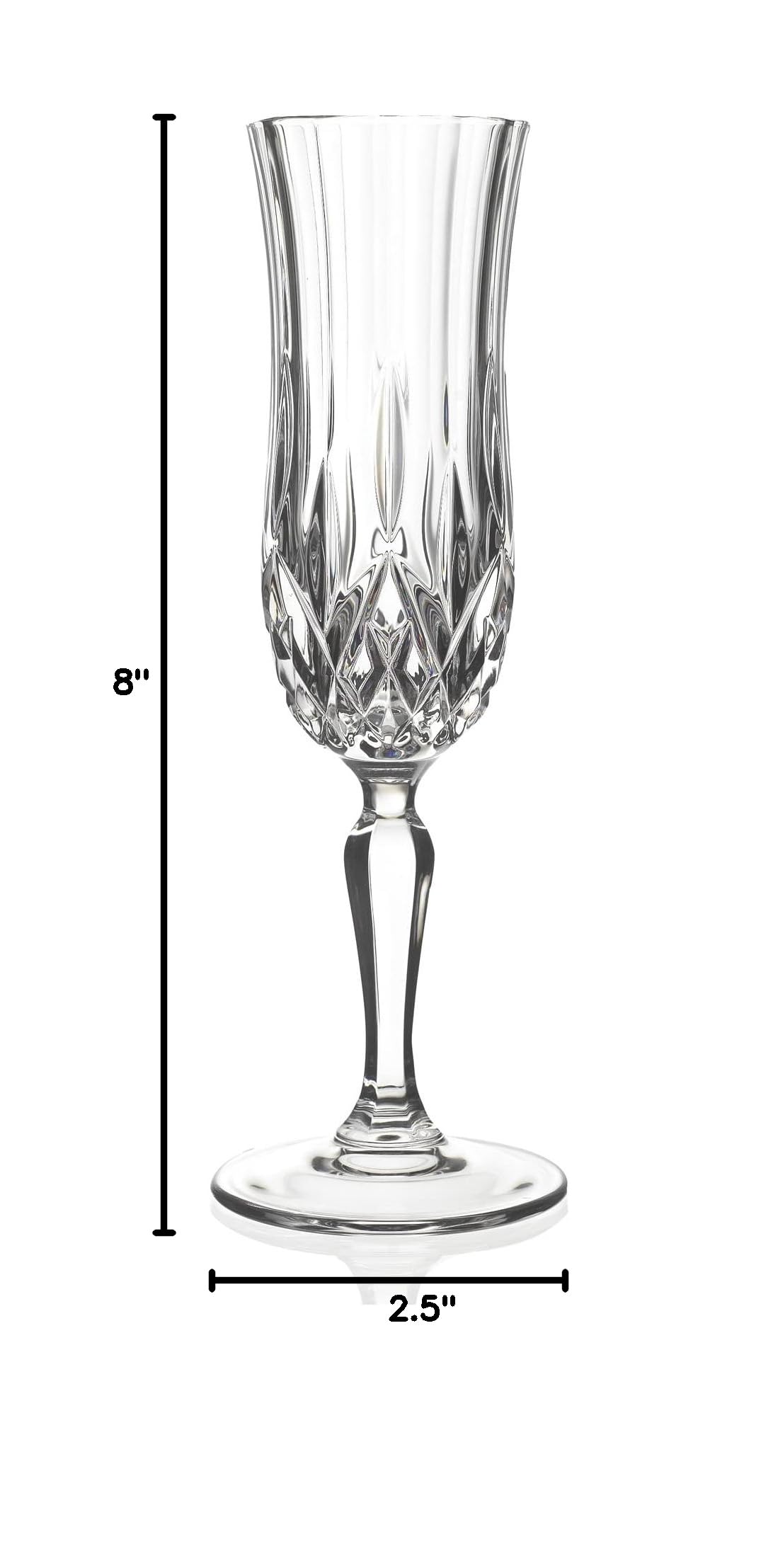 Elegant Modern Crystal Champagne Glasses Set of 6 - 5 oz Stemware for Parties, Weddings & Special Events - Perfect for Toasting, Celebrations & Upscale Entertaining
