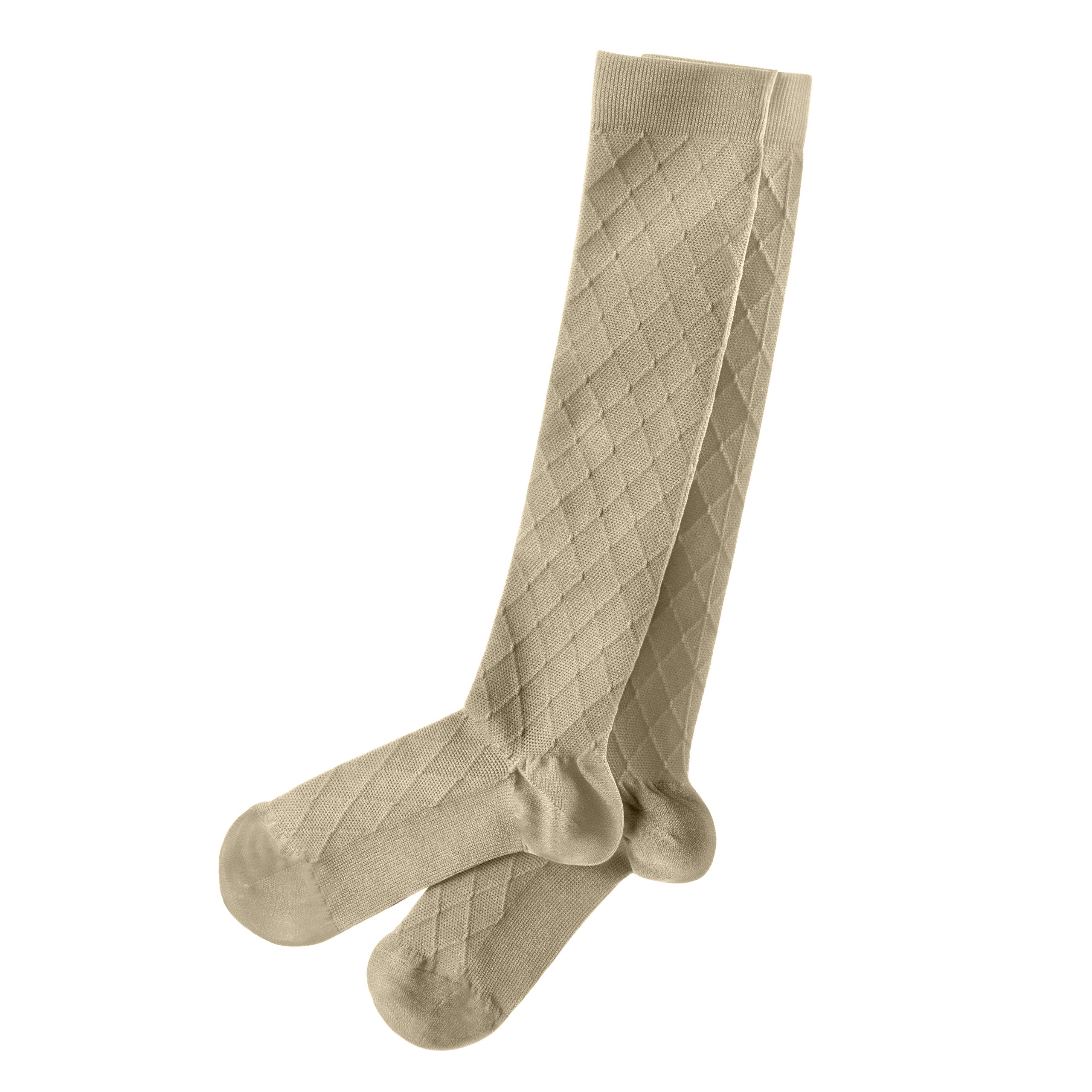 Travelon Compression Socks for Women & Men - Medium Support 15-20 mmHg, Breathable & Comfortable for Travel, Running, Nursing - Plus Matching Travel Blanket in Sand Color for Airplane & Road Trips