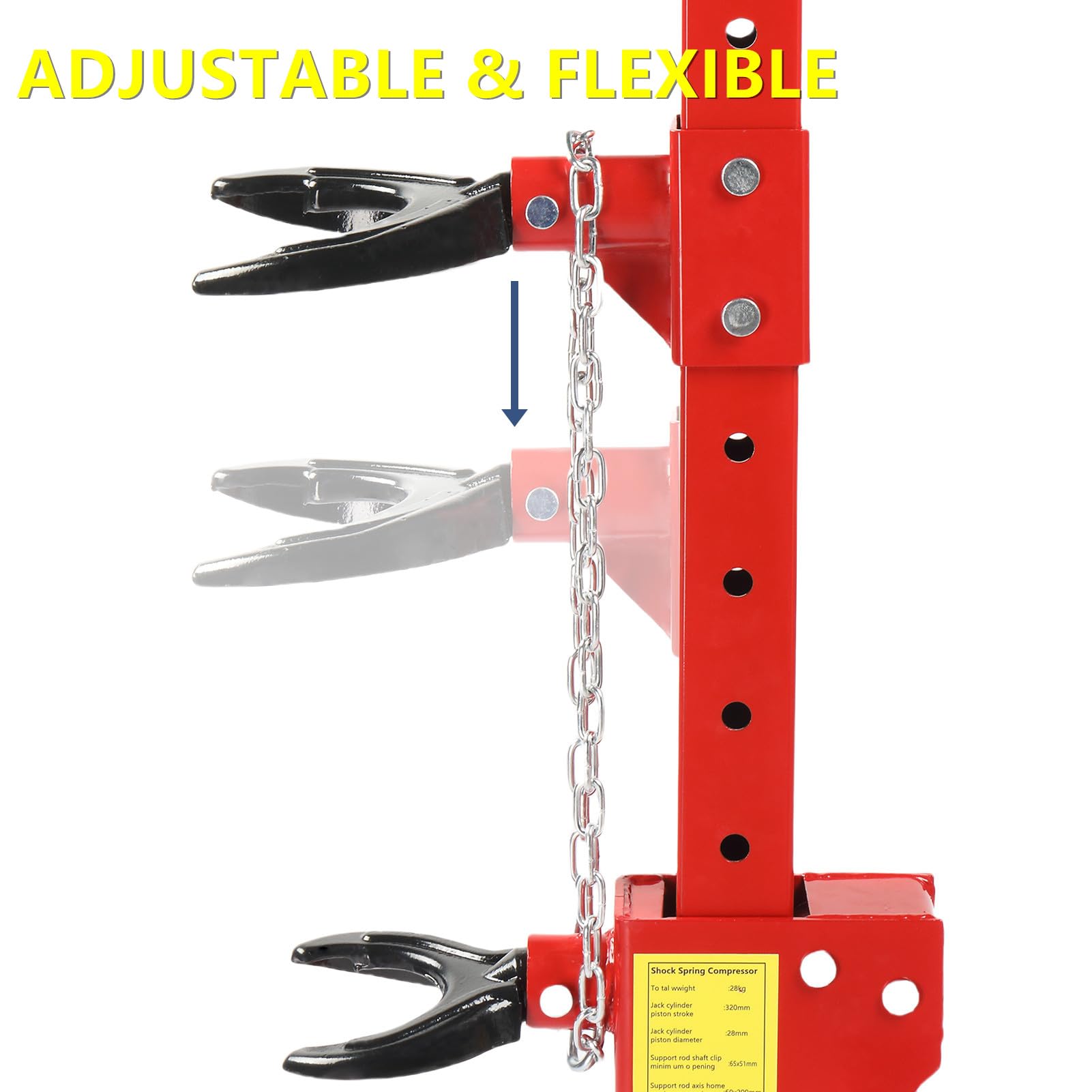 3 Ton Hydraulic Strut Spring Compressor Tool with 4 Snap Joints (6600lbs Capacity) - Professional Auto Repair Equipment for Coil Spring Replacement & Suspension Maintenance | Ideal for Mechanics, DIY Car Enthusiasts & Garage Use