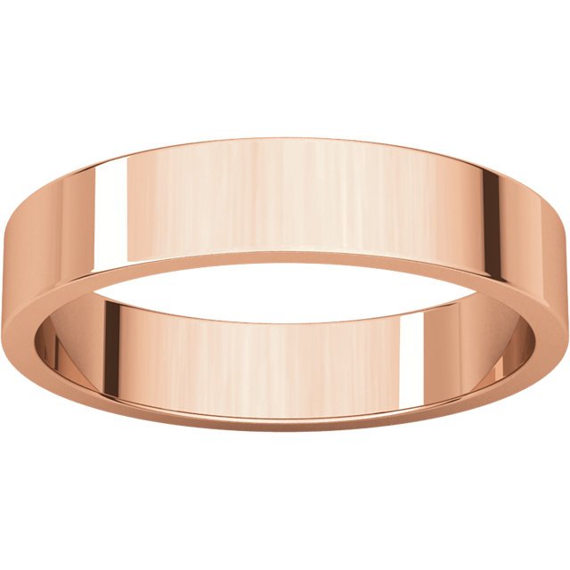 14K Gold 4mm Flat Wedding Band for Women - Elegant & Timeless Bridal Ring for Engagement, Anniversary, or Everyday Wear