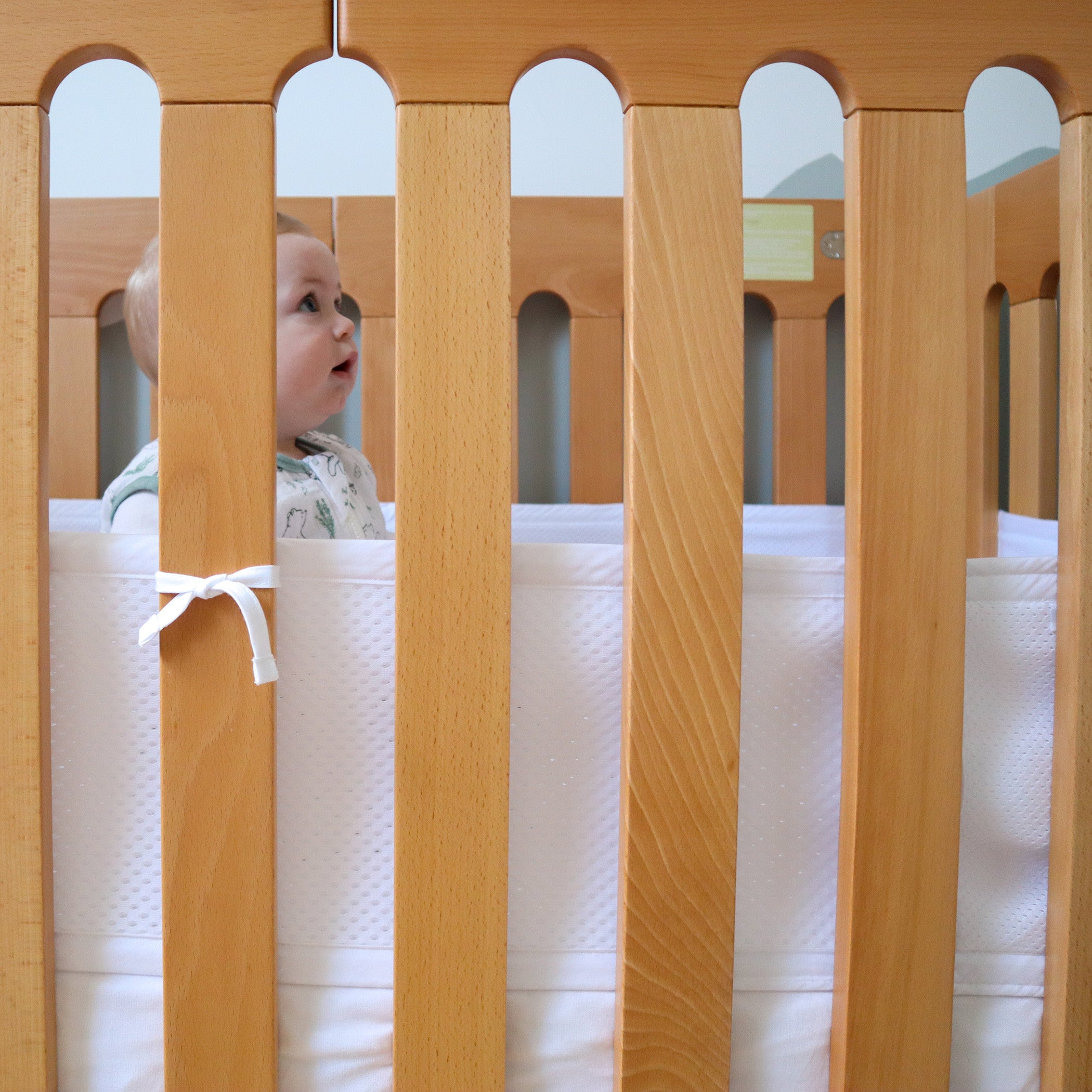 Breathe Easy® White Cot Liner - Soft, Breathable Baby Crib Mattress Cover for Safe & Comfortable Sleep - Perfect for Nursery, Daycare & Travel