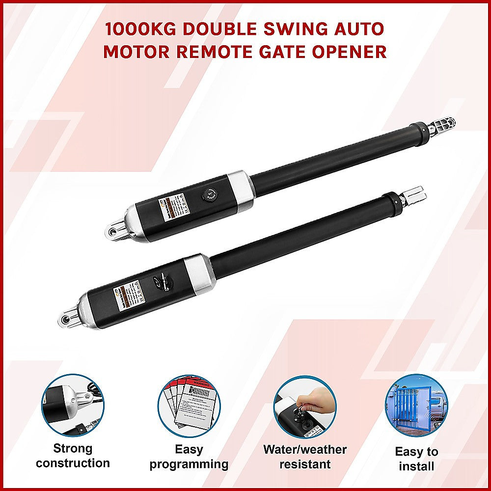 1000KG Heavy Duty Double Swing Automatic Gate Opener with Remote Control - Perfect for Driveway, Farm, and Commercial Property Security