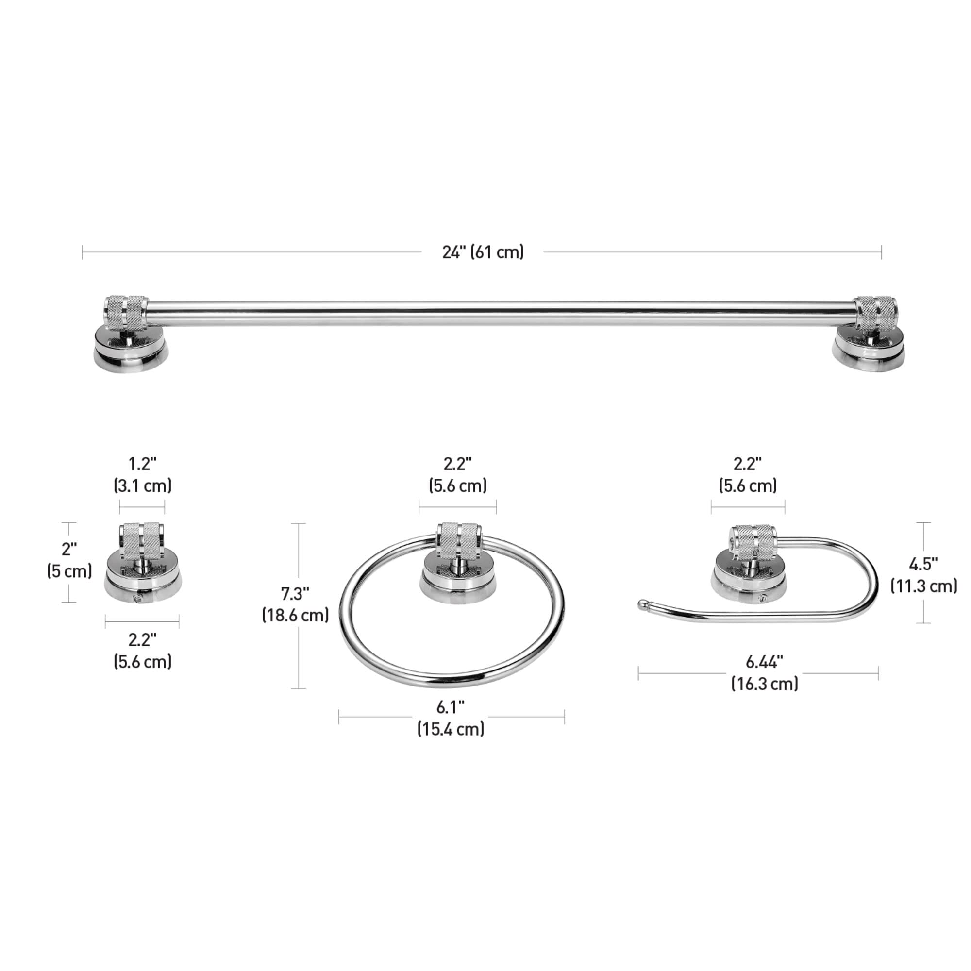 Globe Electric 60495 Middleton 5-Piece Bathroom Set - Brass Finish Vanity Light with Clear Glass Shades, Towel Bar, Toilet Paper Holder, Towel Ring & Robe Hook | Modern Bathroom Decor for Home & Hotel Use