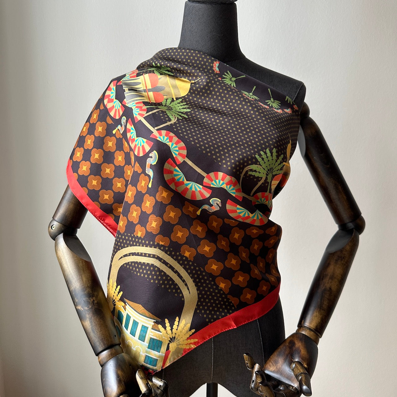 Elegant Kampong Glam Silk Scarf – Premium Handmade Batik Shawl for Women, Perfect for Festivals, Weddings & Special Occasions
