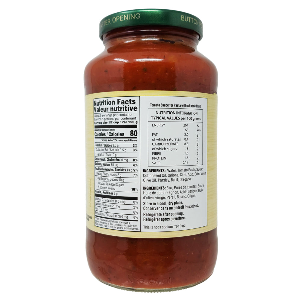 Gefen No Salt Added Pasta Sauce 24oz - Premium Italian Tomato Sauce for Pasta, Pizza & Cooking - Vegan & Gluten-Free