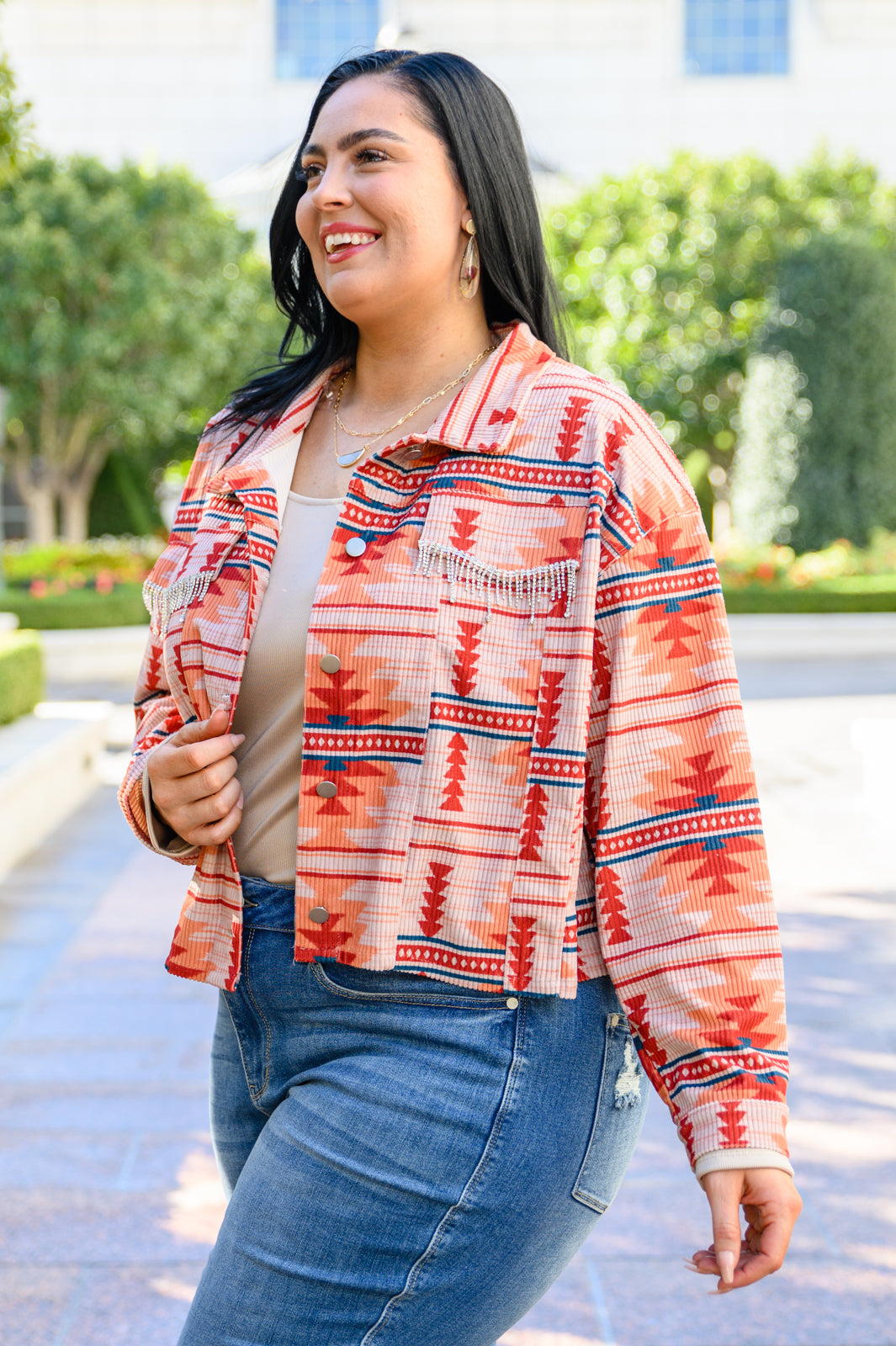 Stylish Western Print Jacket for Women - Trendy Cowboy Denim Jacket with Vintage Embroidery | Perfect for Country Music Festivals, Rodeo Events & Casual Outfits