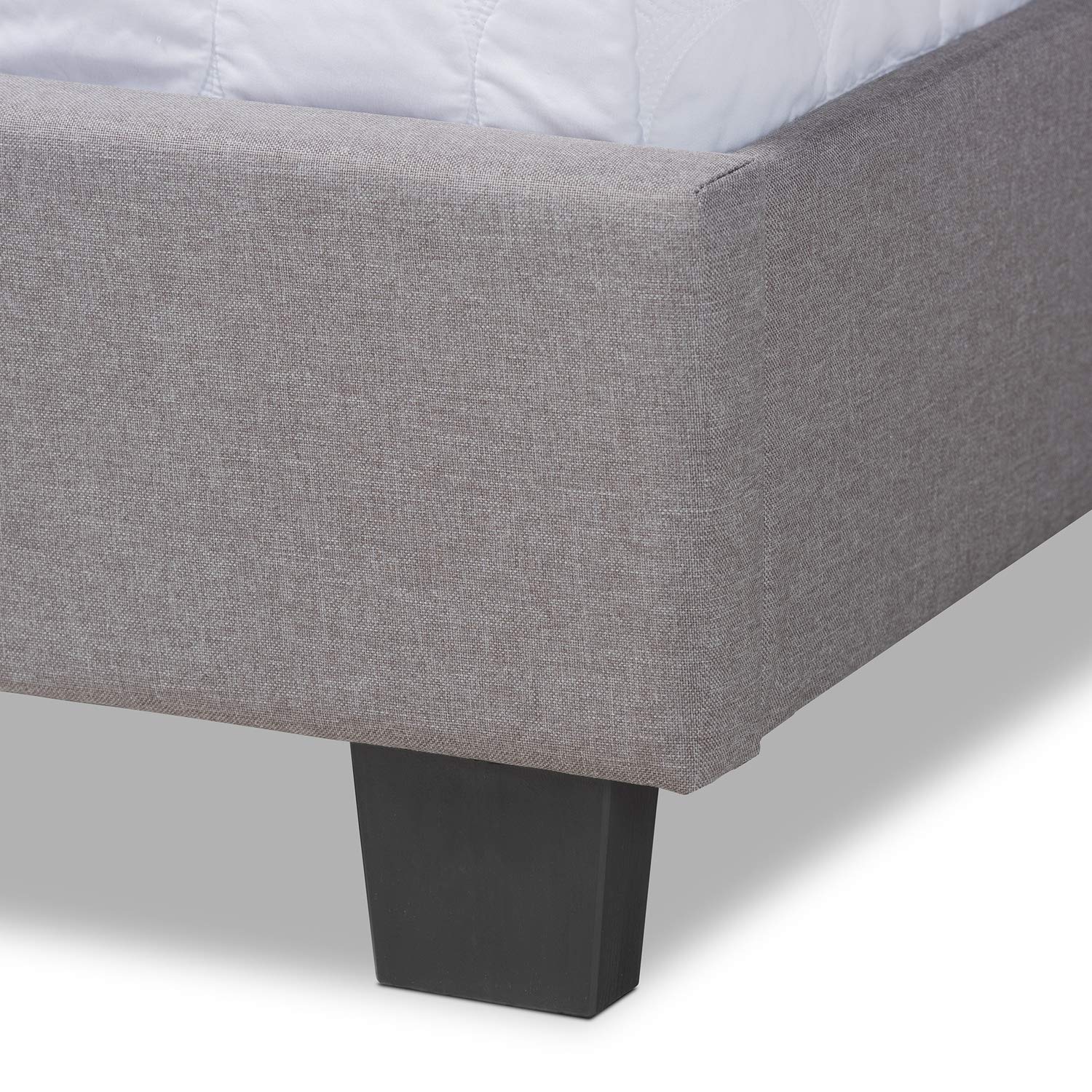 Baxton Studio Ansa Modern Grey Fabric Upholstered Queen Size Bed Frame - Contemporary Platform Bed for Bedroom, Guest Room & Master Suite