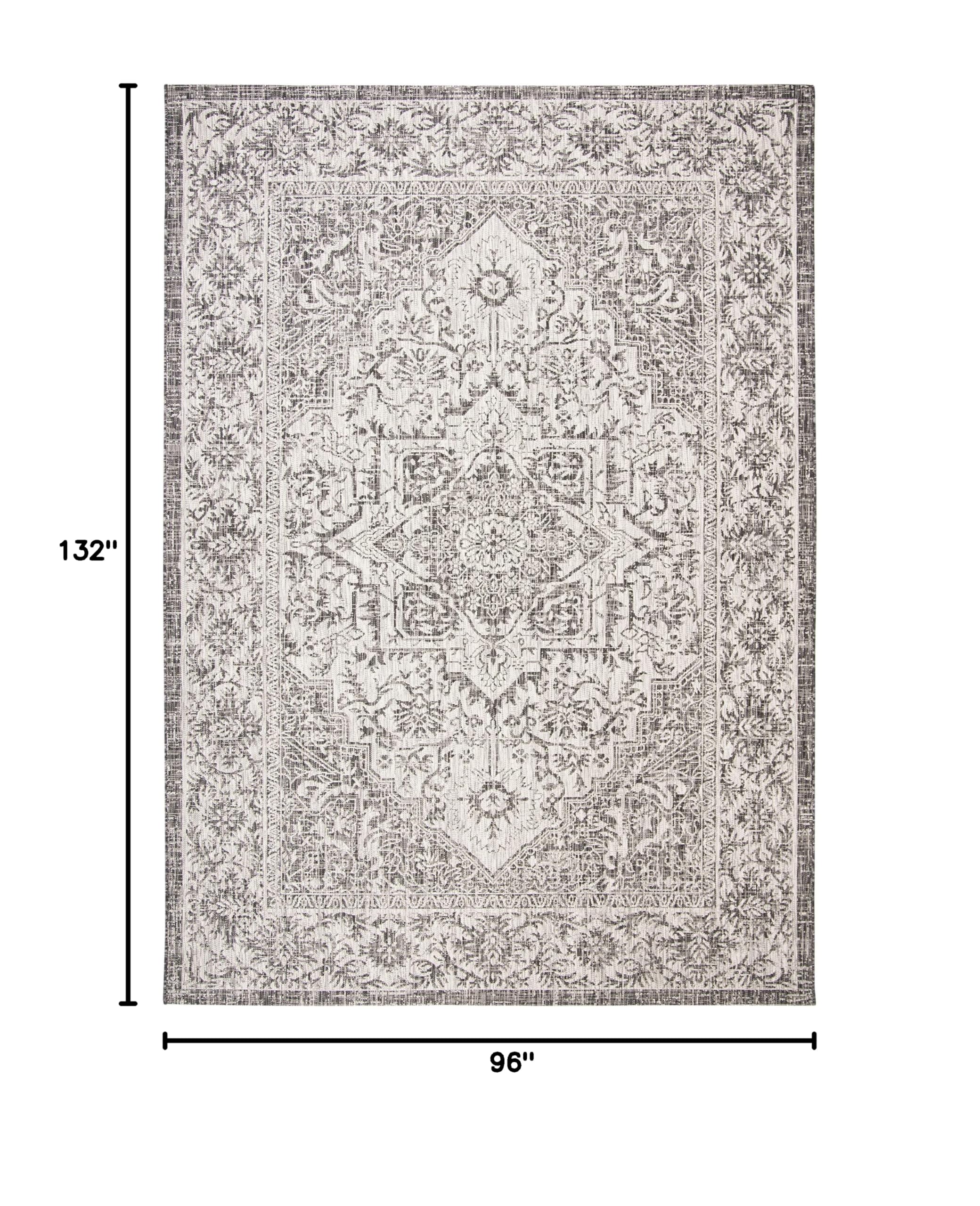 SAFAVIEH Courtyard Collection 8' x 11' Slate Grey Indoor Outdoor Waterproof Rug - Easy to Clean, Stain Resistant Area Carpet for Patio, Backyard, Mudroom, Deck & Poolside (CY8763)