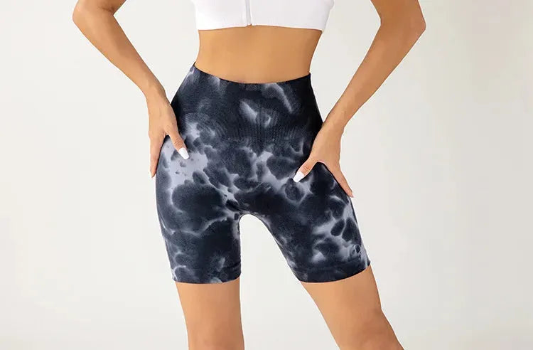 High Waisted Yoga Pants for Women - Tummy Control & Butt Lifting Workout Shorts - High Elasticity Drip Dyed Fitness Leggings - Perfect for Gym, Running, Yoga & Lounge Wear