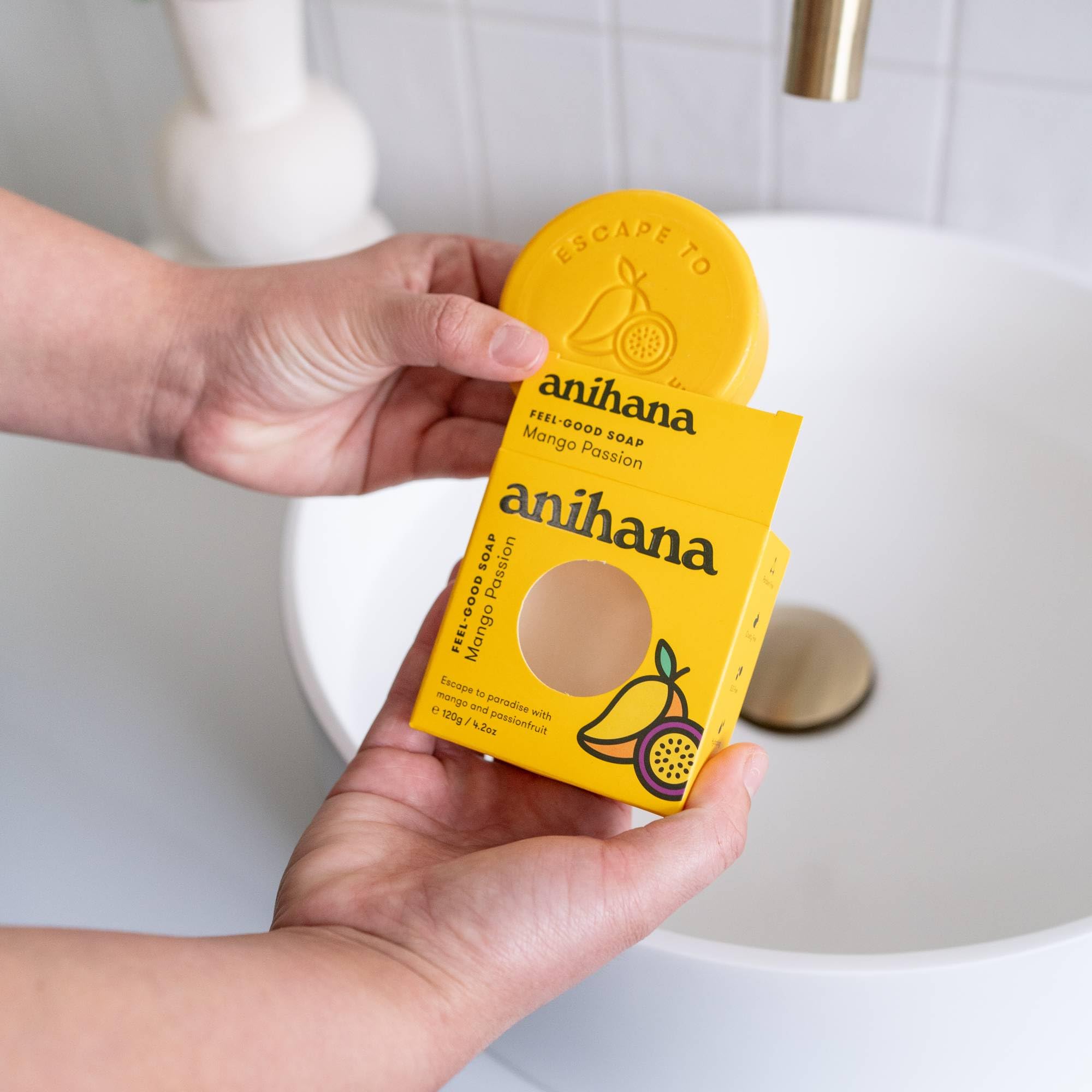 ANIHANA Feel-Good Soap Variety 3 Pack with Coconut Oil & Shea Butter - Gentle Cleansing, Paraben & Cruelty Free - Berry, Mango, Lavender Scented (4.2 oz each) - Perfect for Daily Skincare, Gifts & Relaxation